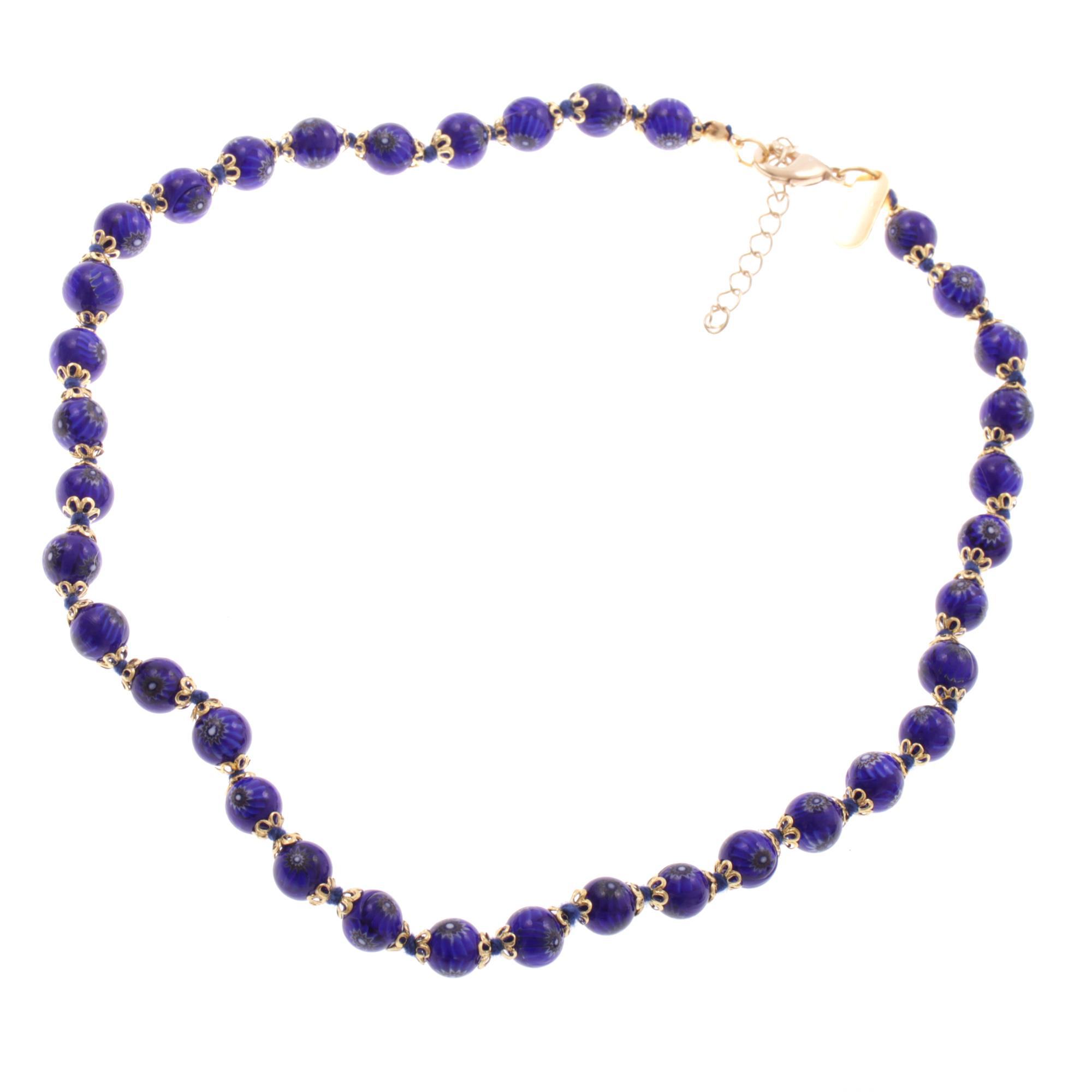 Collier Murano Glas Mille Fiori" dunkelblau