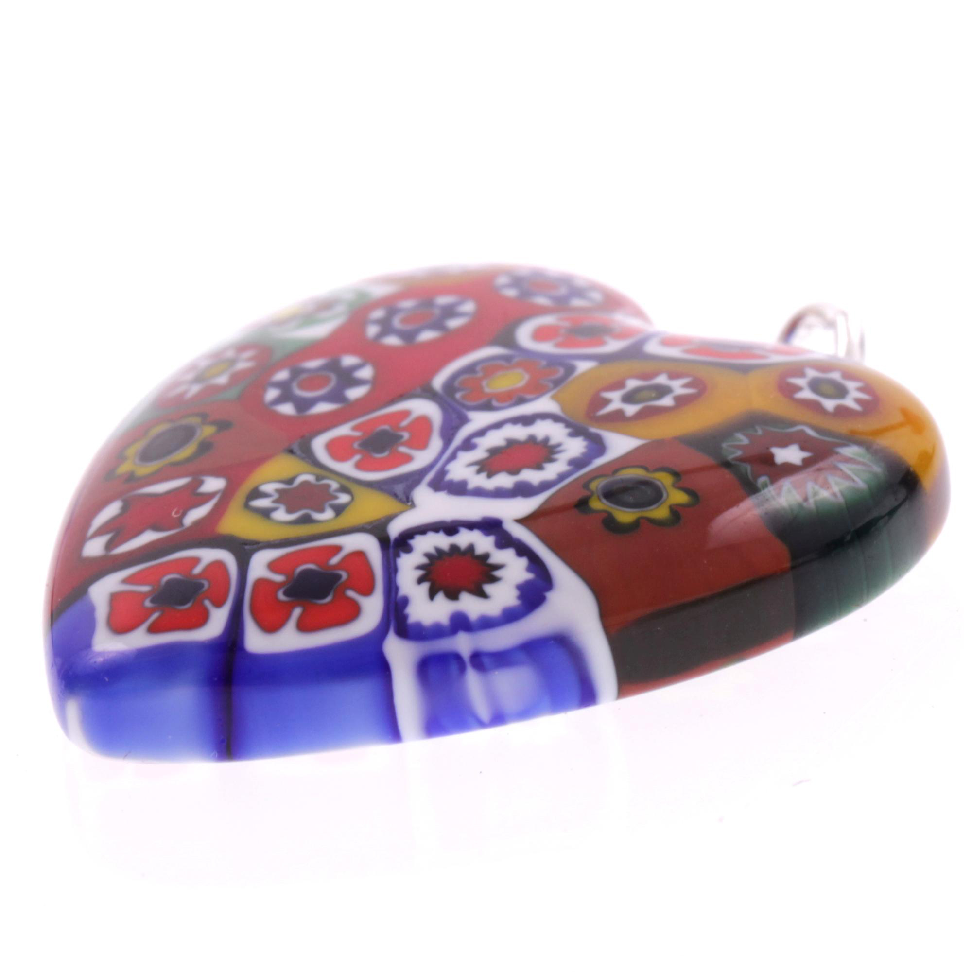 Mille Fiori Herz Anhänger "Sono" Murano Glas -mille fiori II