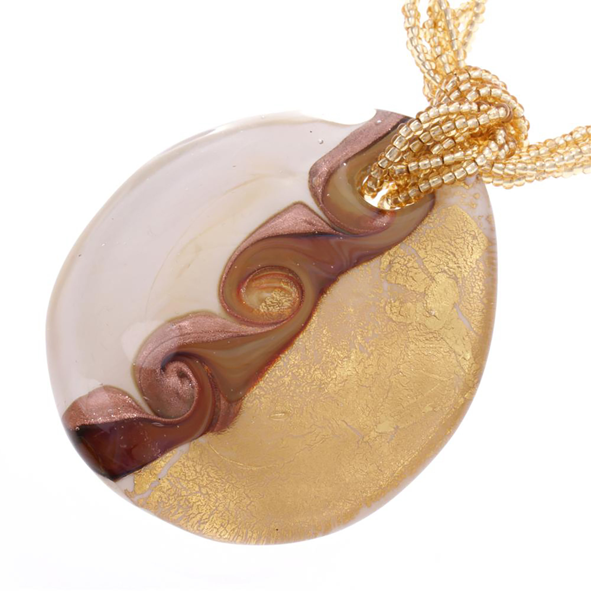 Murano Glas Collier "Ronja" Halskette-creme