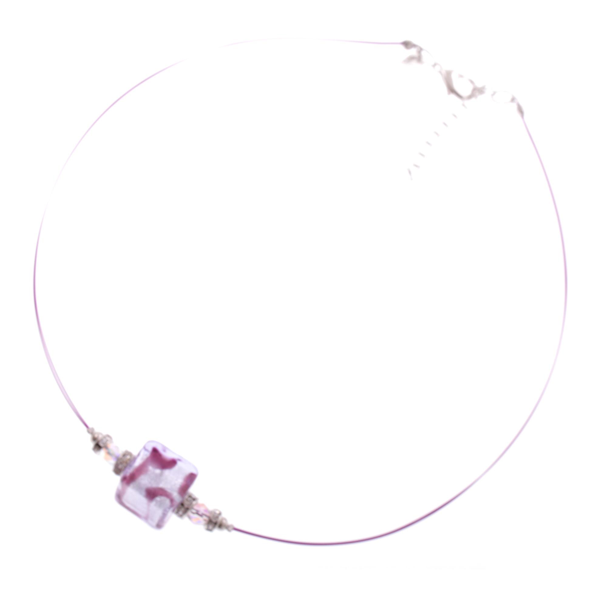 Collier "New York II" Murano Glas Halskette-rosa-silber