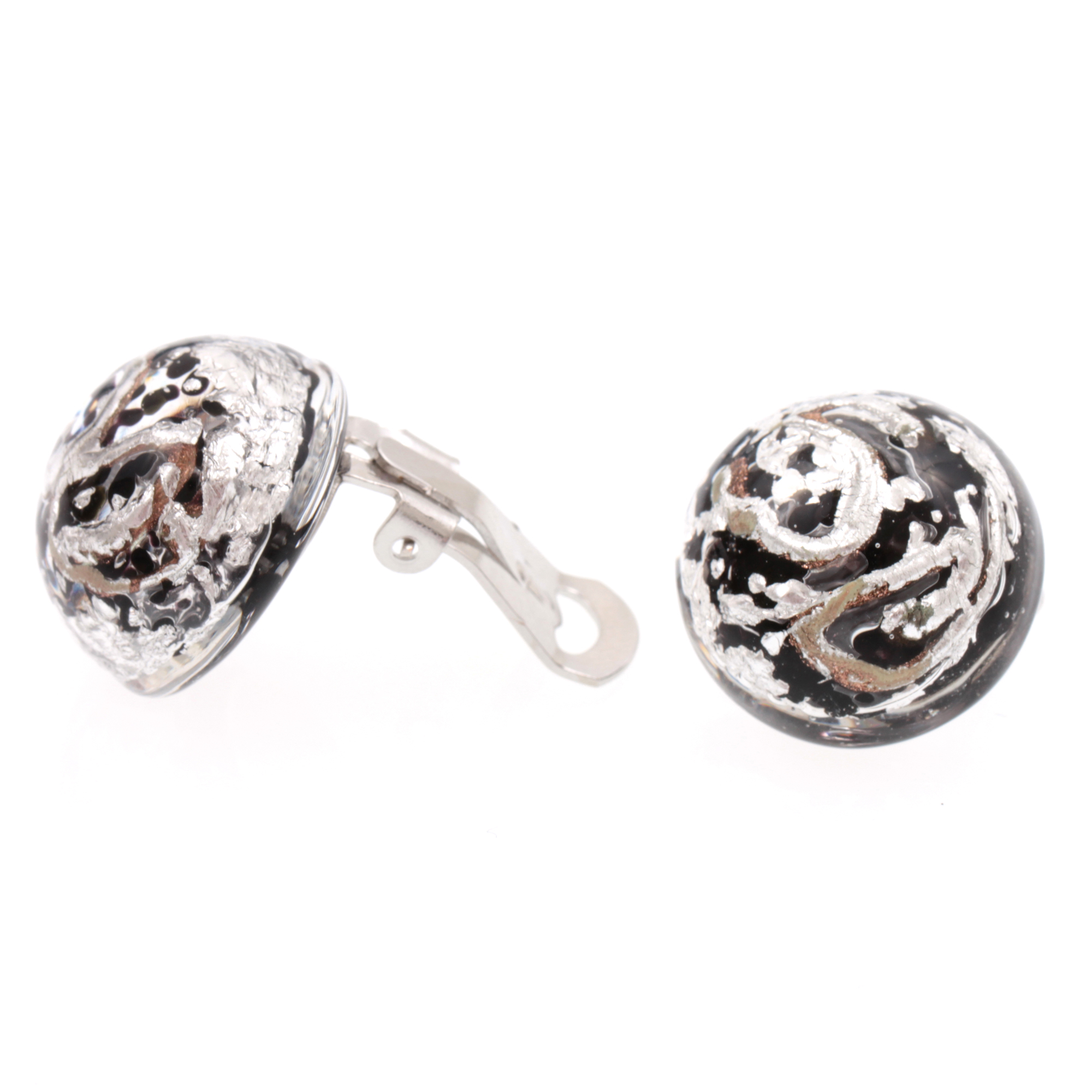 Murano Glas Ohrclip "Abendstern" Ohrschmuck-silber
