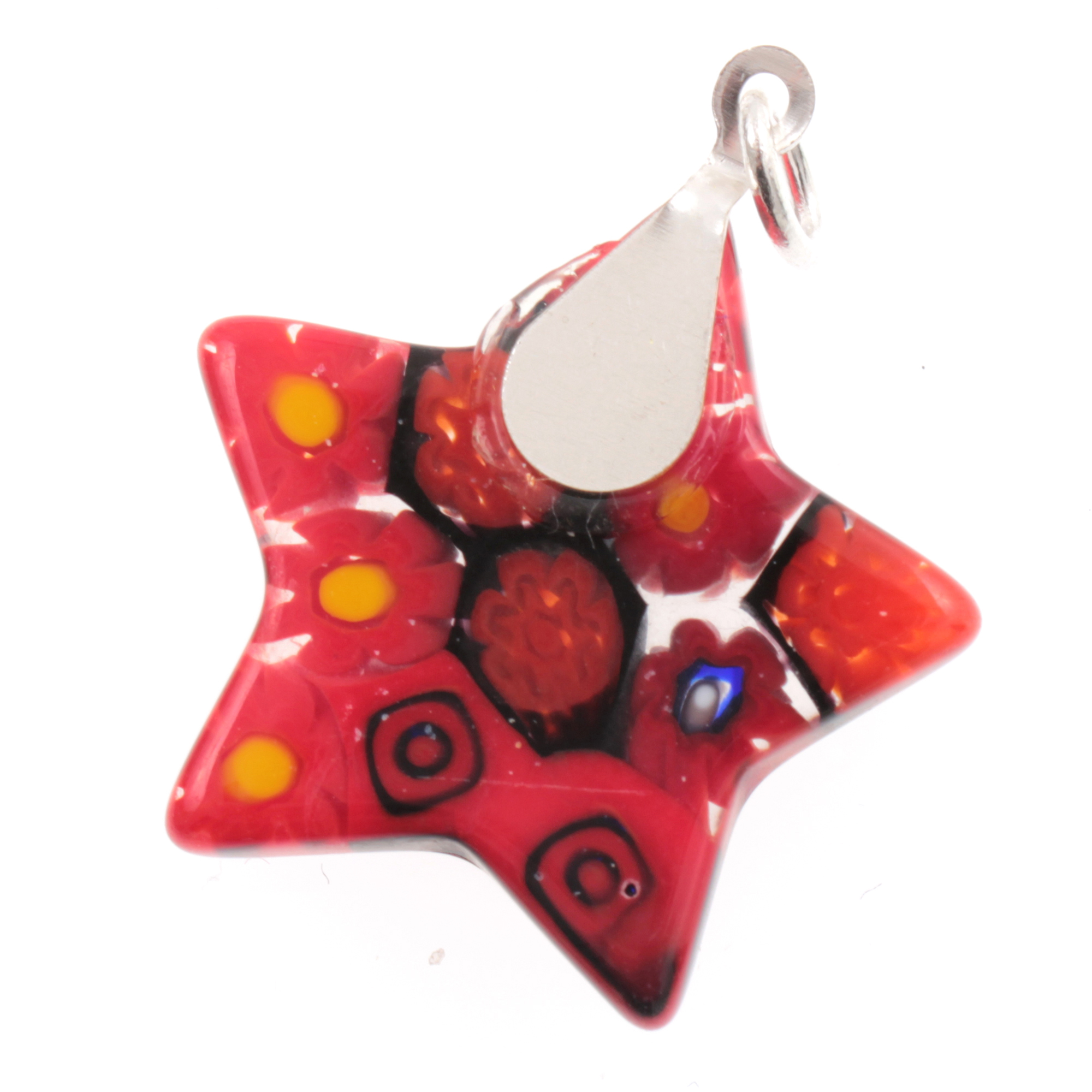 Super Mille Fiori Anhänger "Asteria" Murano Glas-rot