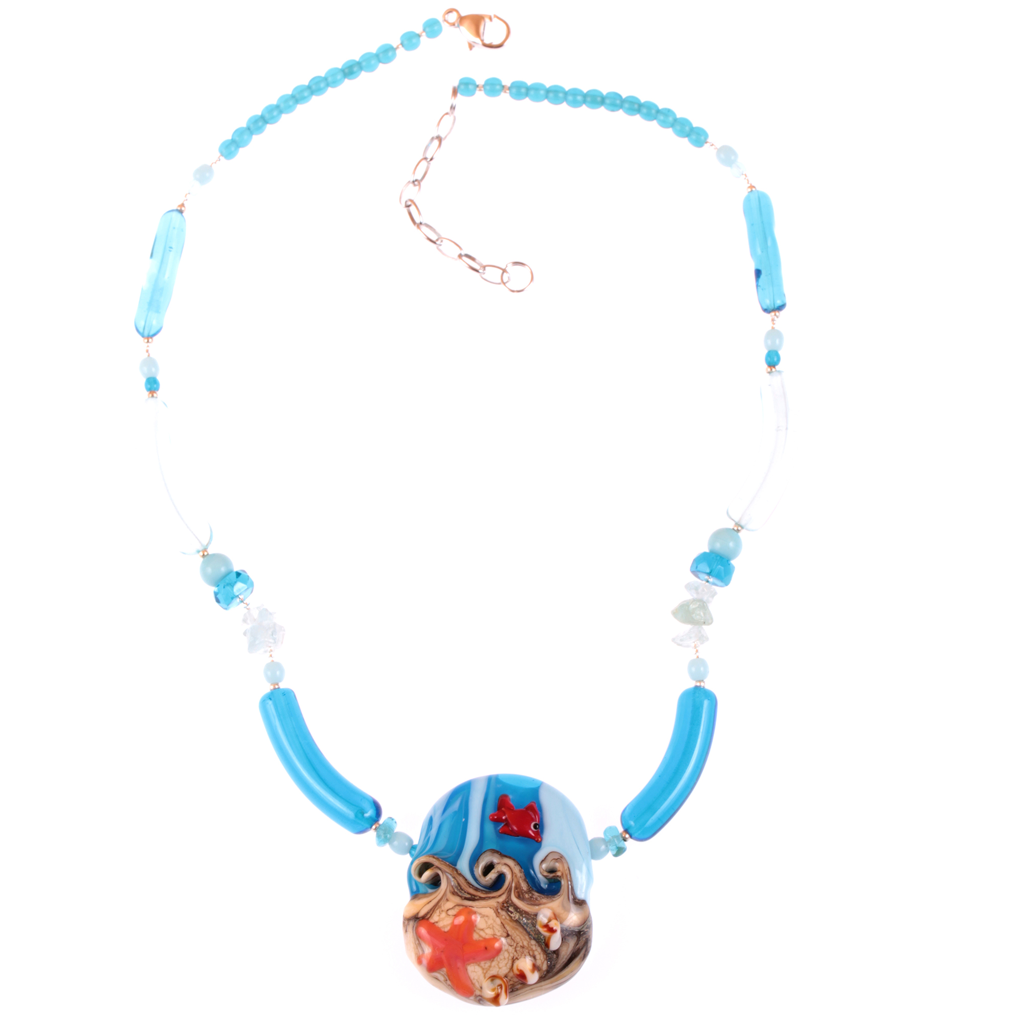 Sensationelles Muranoglas Collier "Levinja"