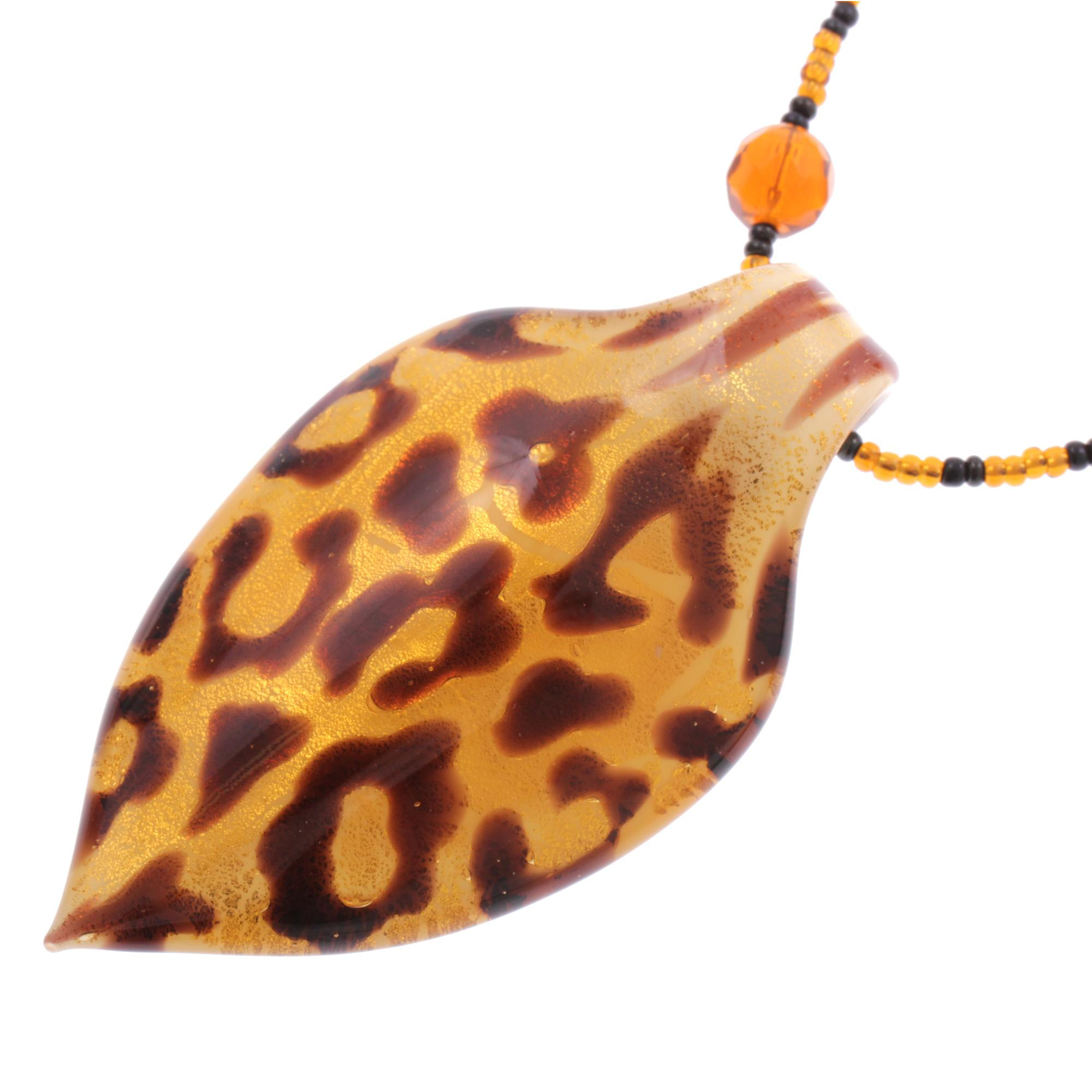 Wunderschönes Collier "Pala" Murano Glas Halsschmuck-amber