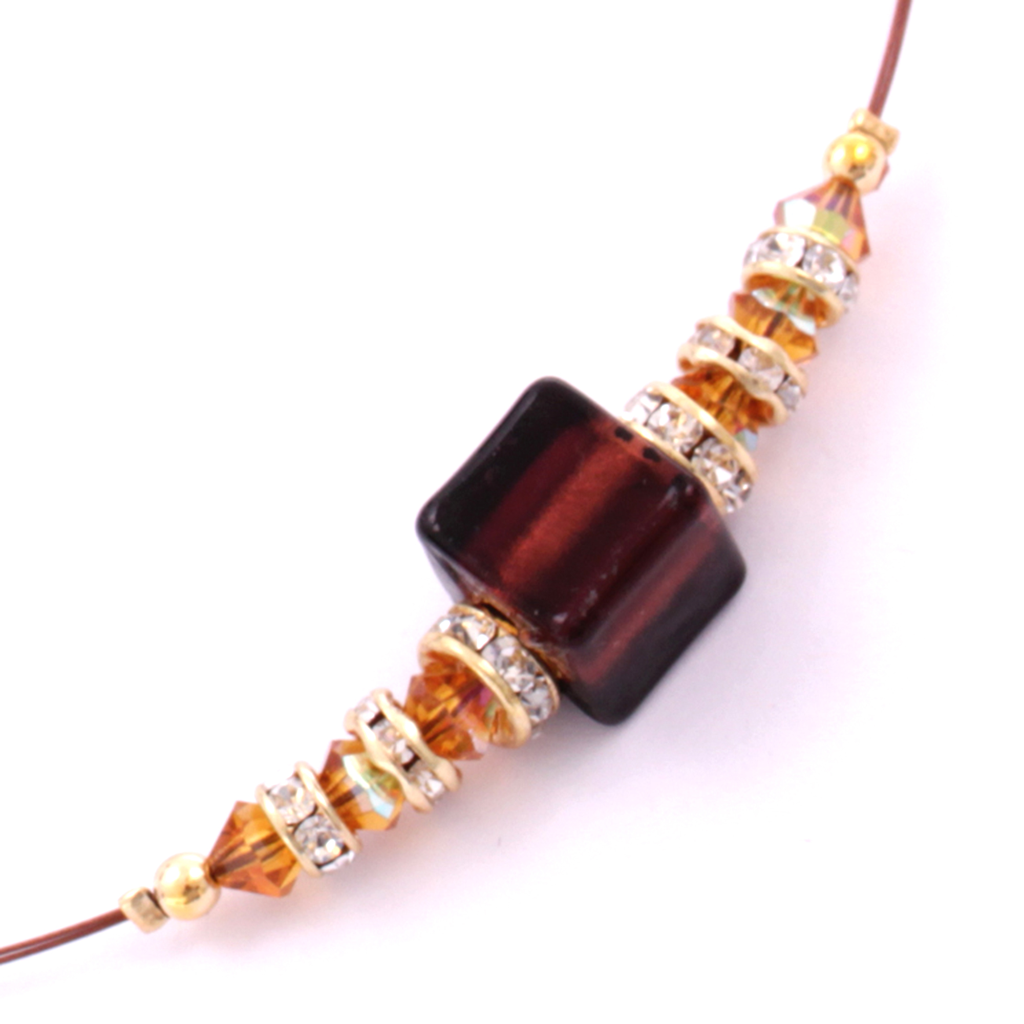 Collier Murano Glas "Udine" Halskette-dark-amethist