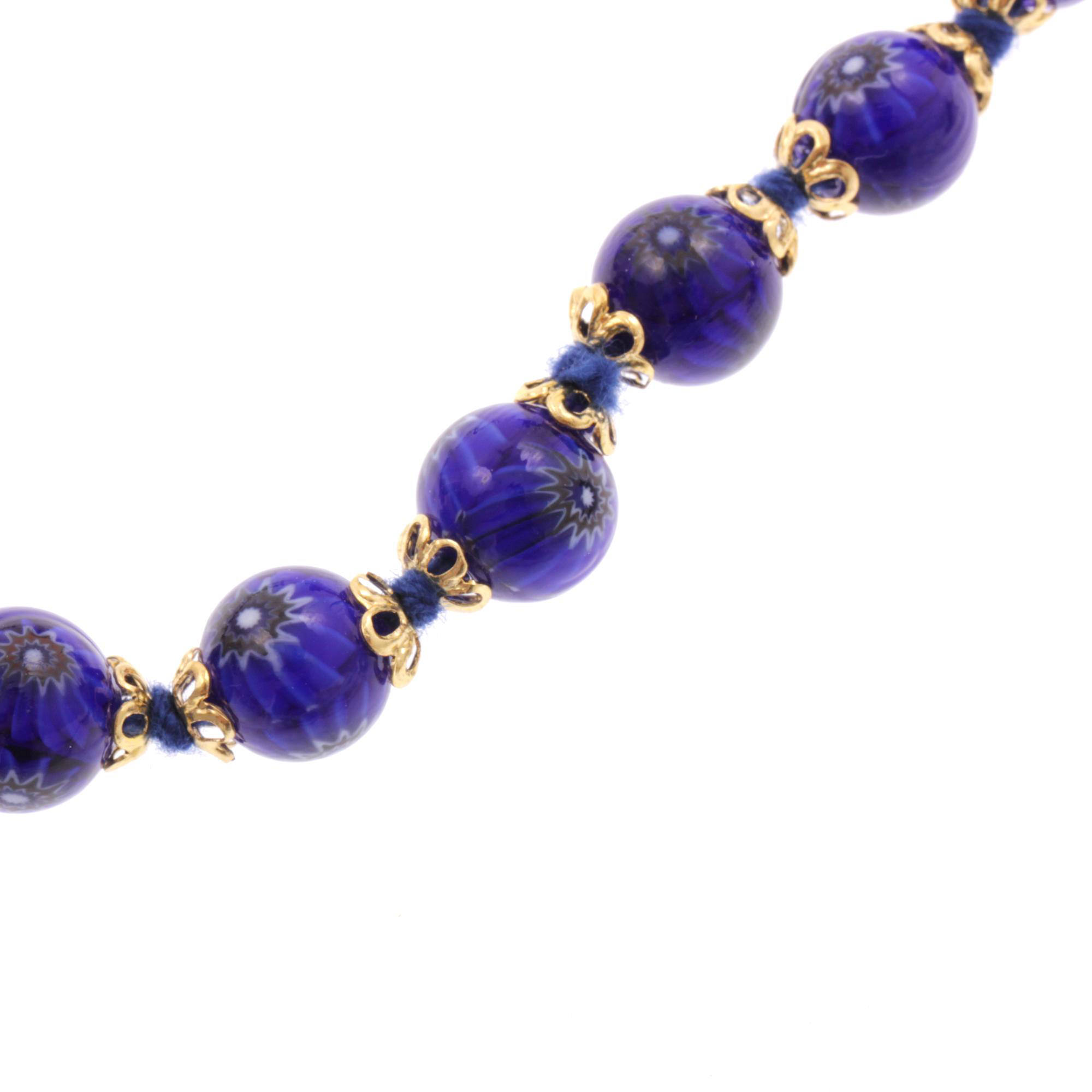Collier Murano Glas Mille Fiori" dunkelblau