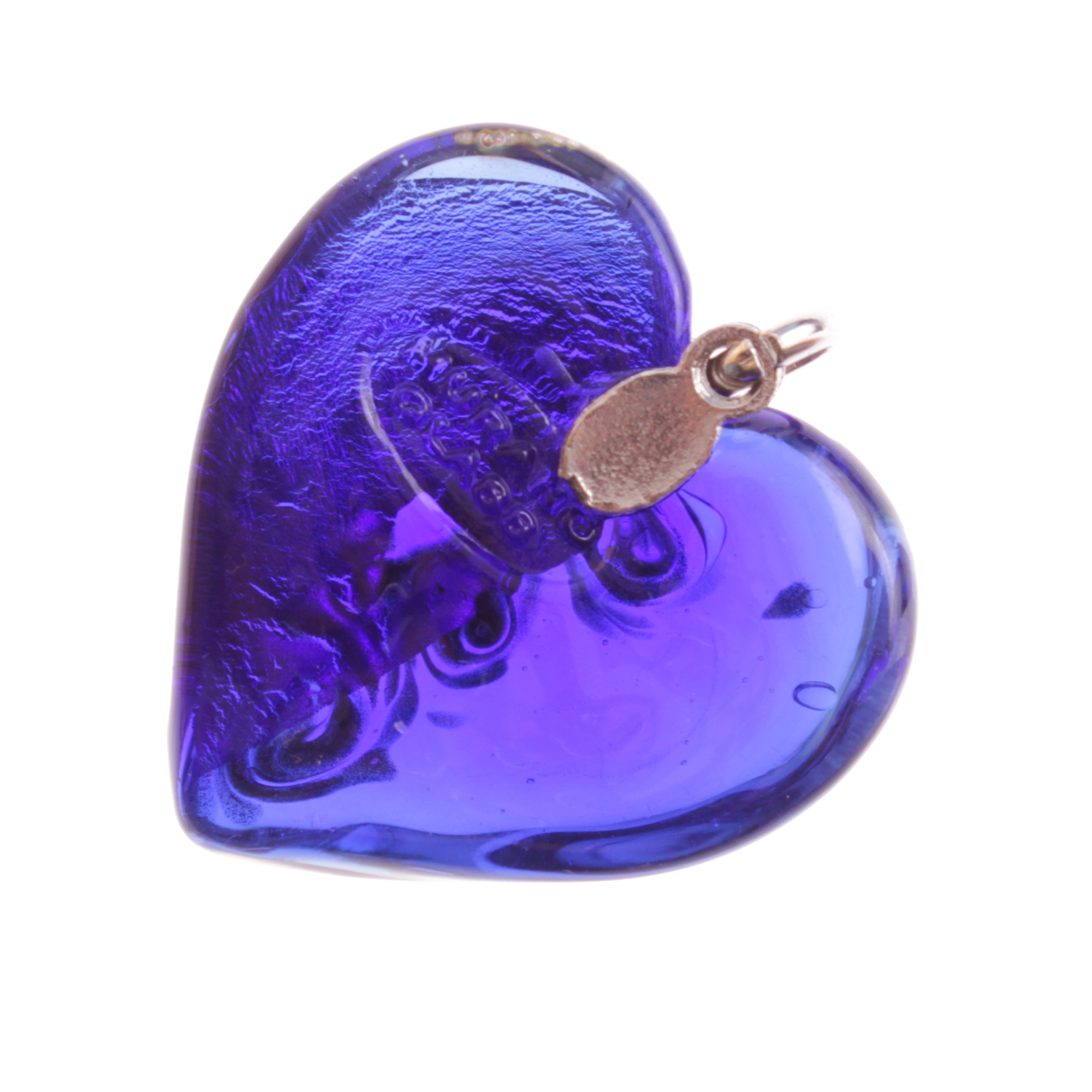 Girello medium Muranoglas Anhänger Blau/Silber; Muranoglas mit echtem Blattsilber und Kupfer; hypoallergene, hochwertig versilberte Öse