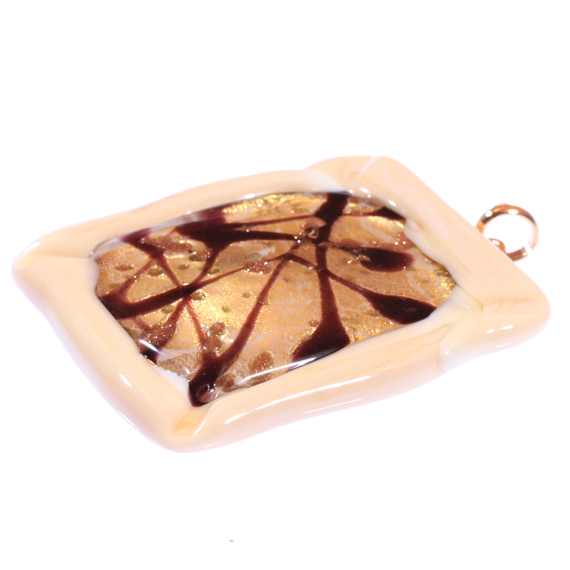 Stilvoller Murano Glas Anhänger "Francesca"-creme