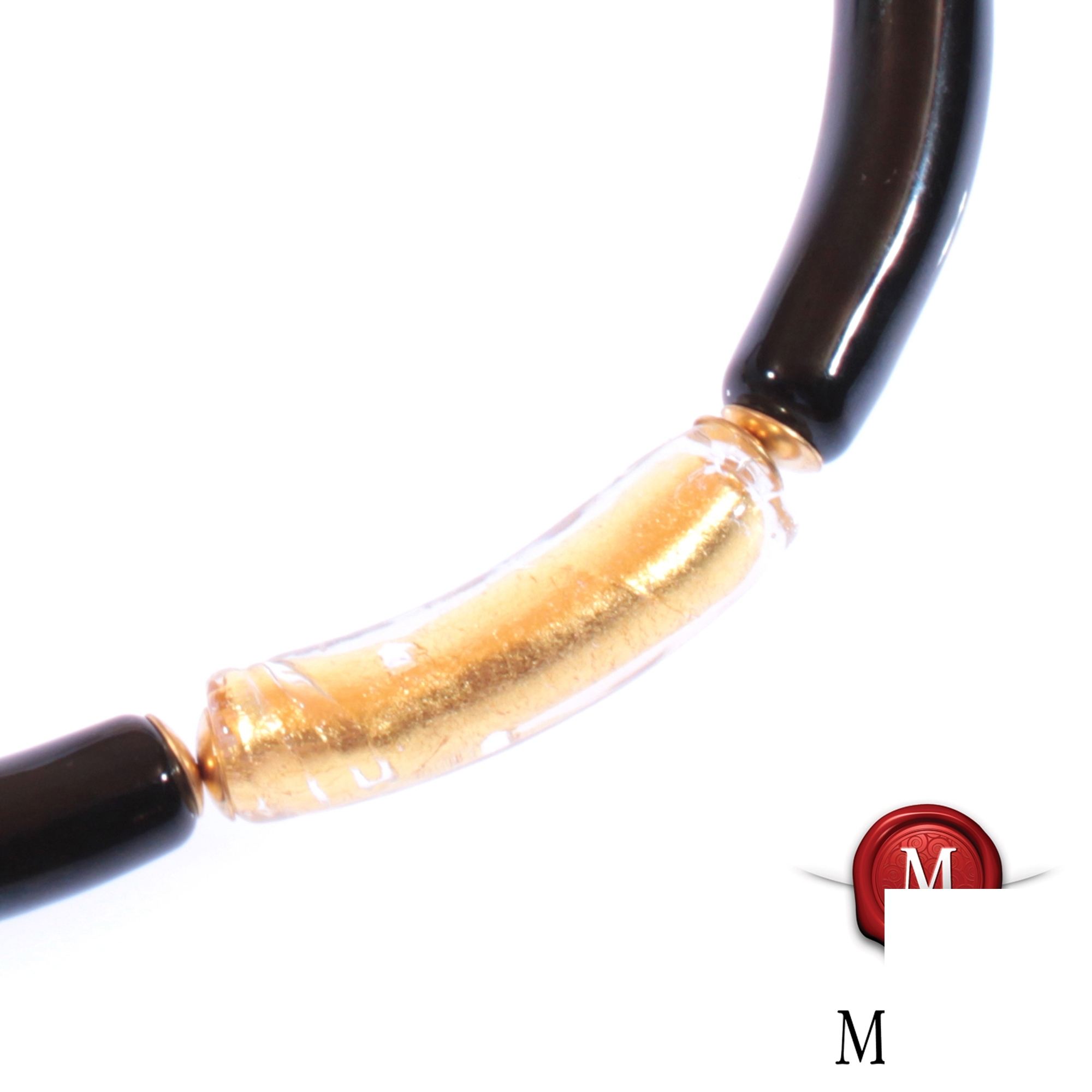 Collier Murano Glas "Lea" schwarz-gold