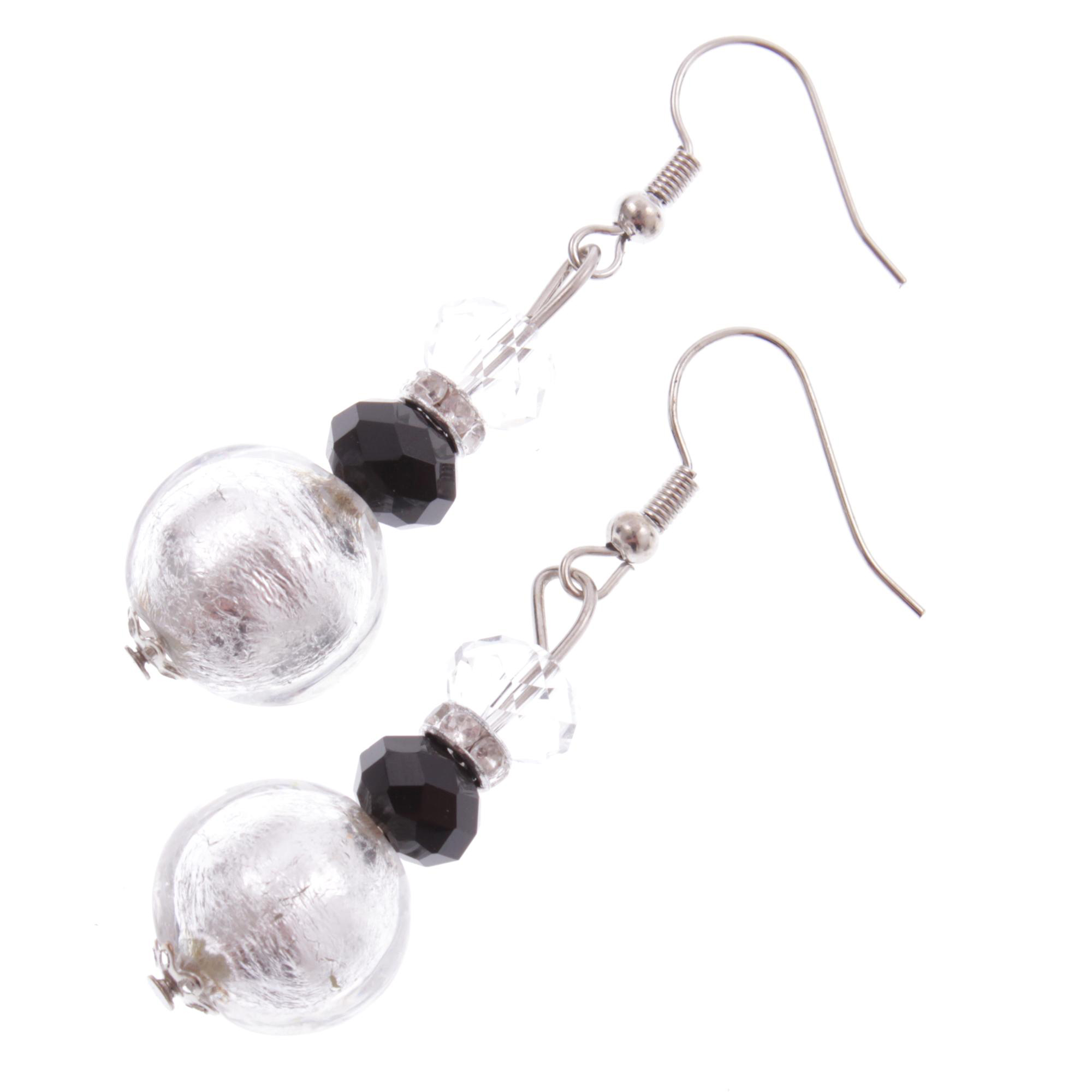Ohrhaken Ohrhänger Murano Glas "Sonno" Ohrschmuck-silber