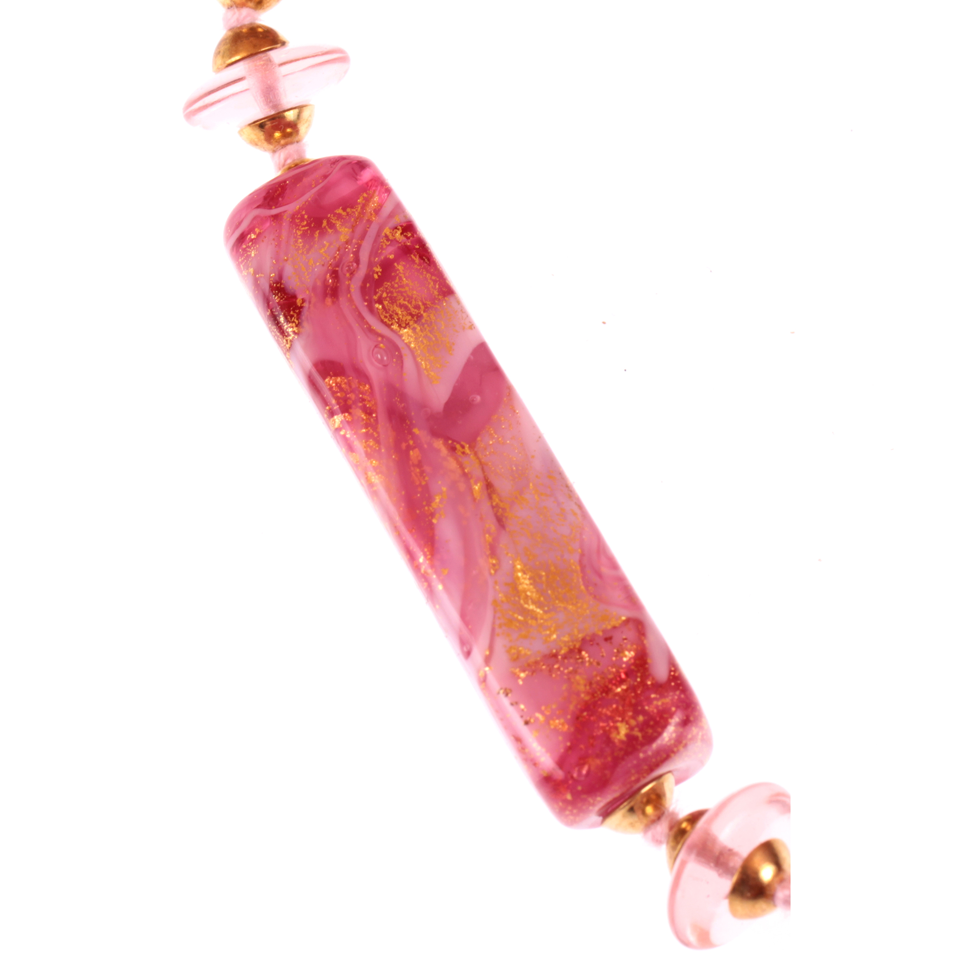 Muranoglas Collier "Inga"  rosa-gold