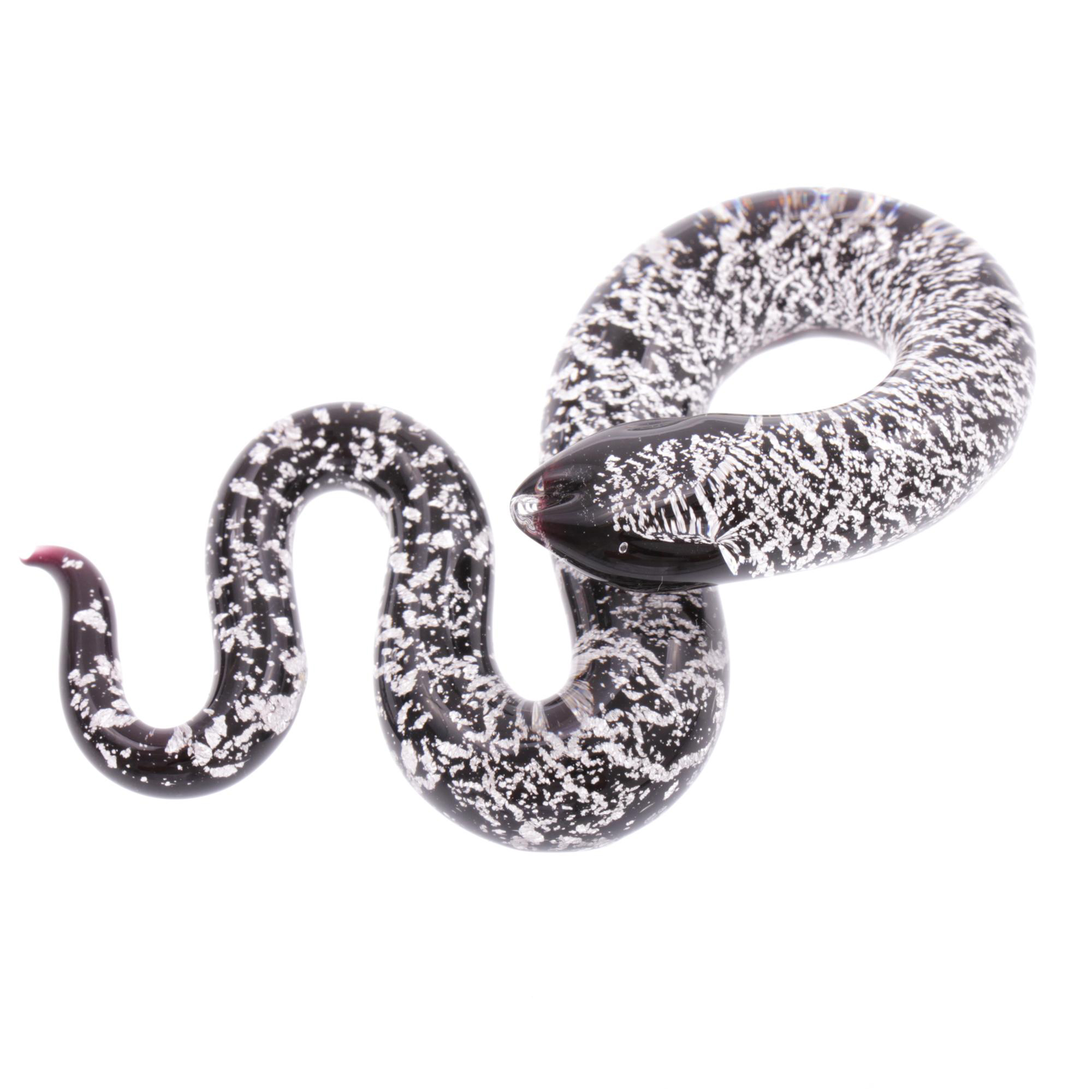 Unsere große edle Murano Glas Schlange "Coda Grande" Anhänger -silber