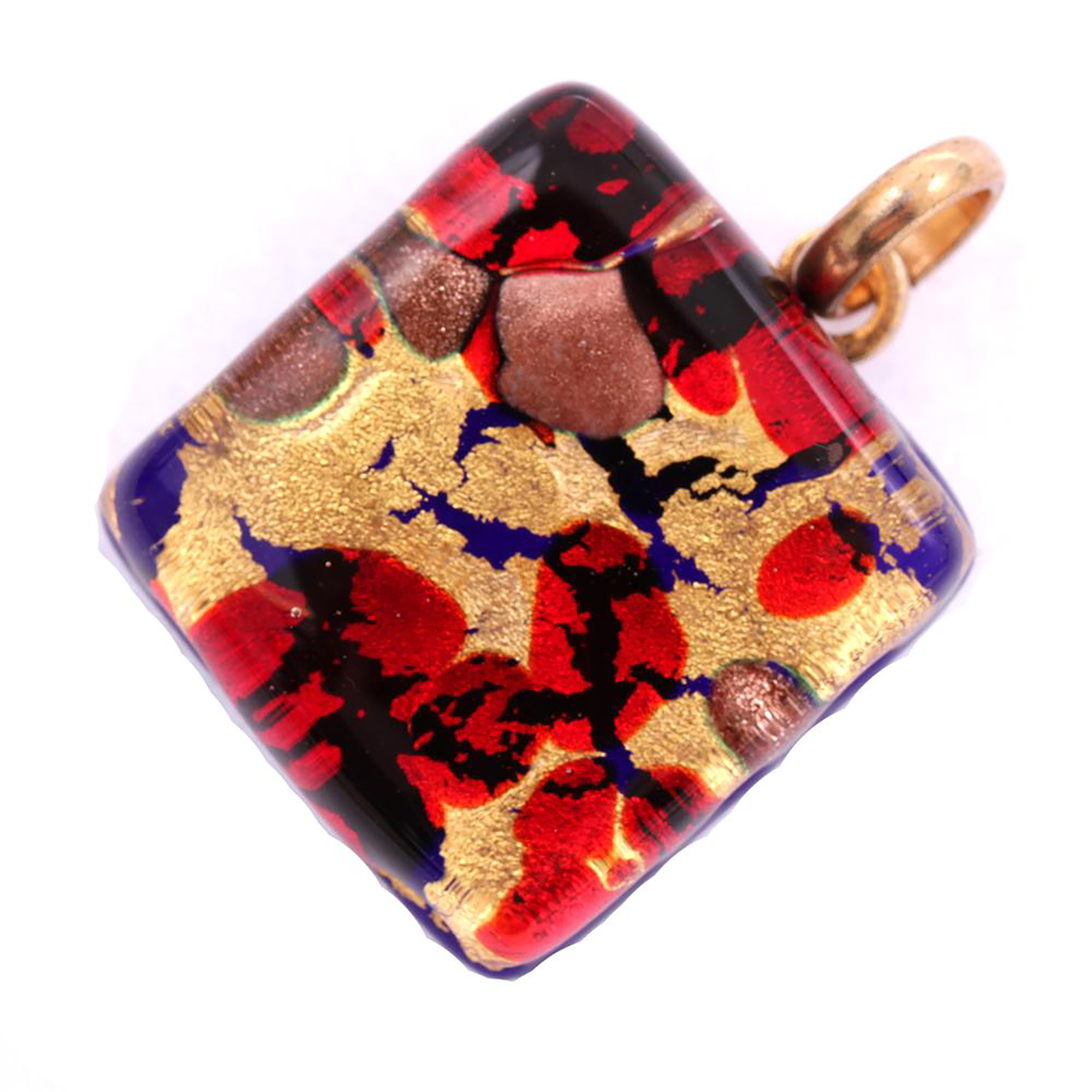 Murano Glas Anhänger "Violetta" -schwarz-rot