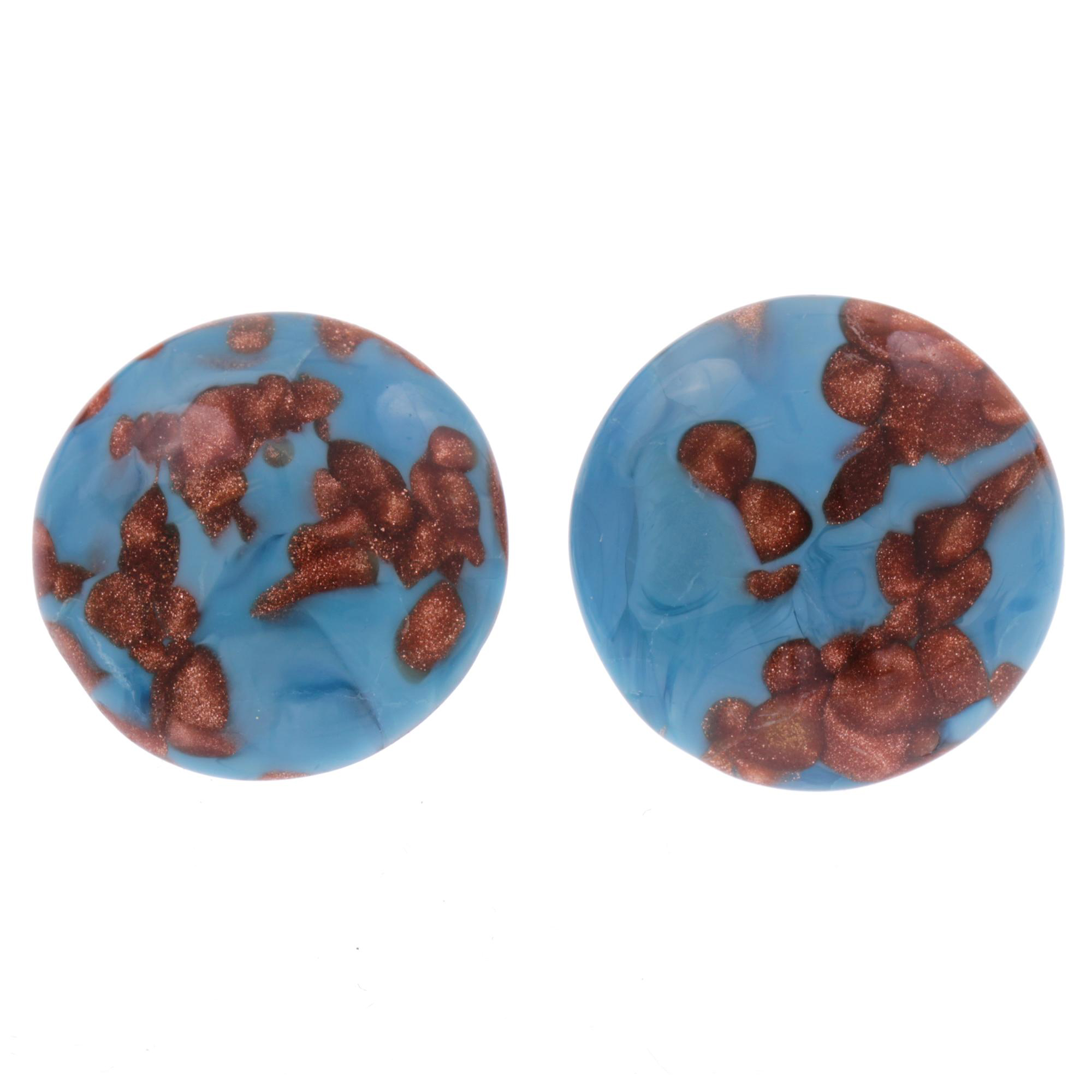 Ohrclip Murano Glas "Mondo" Ohrschmuck-blau-silber