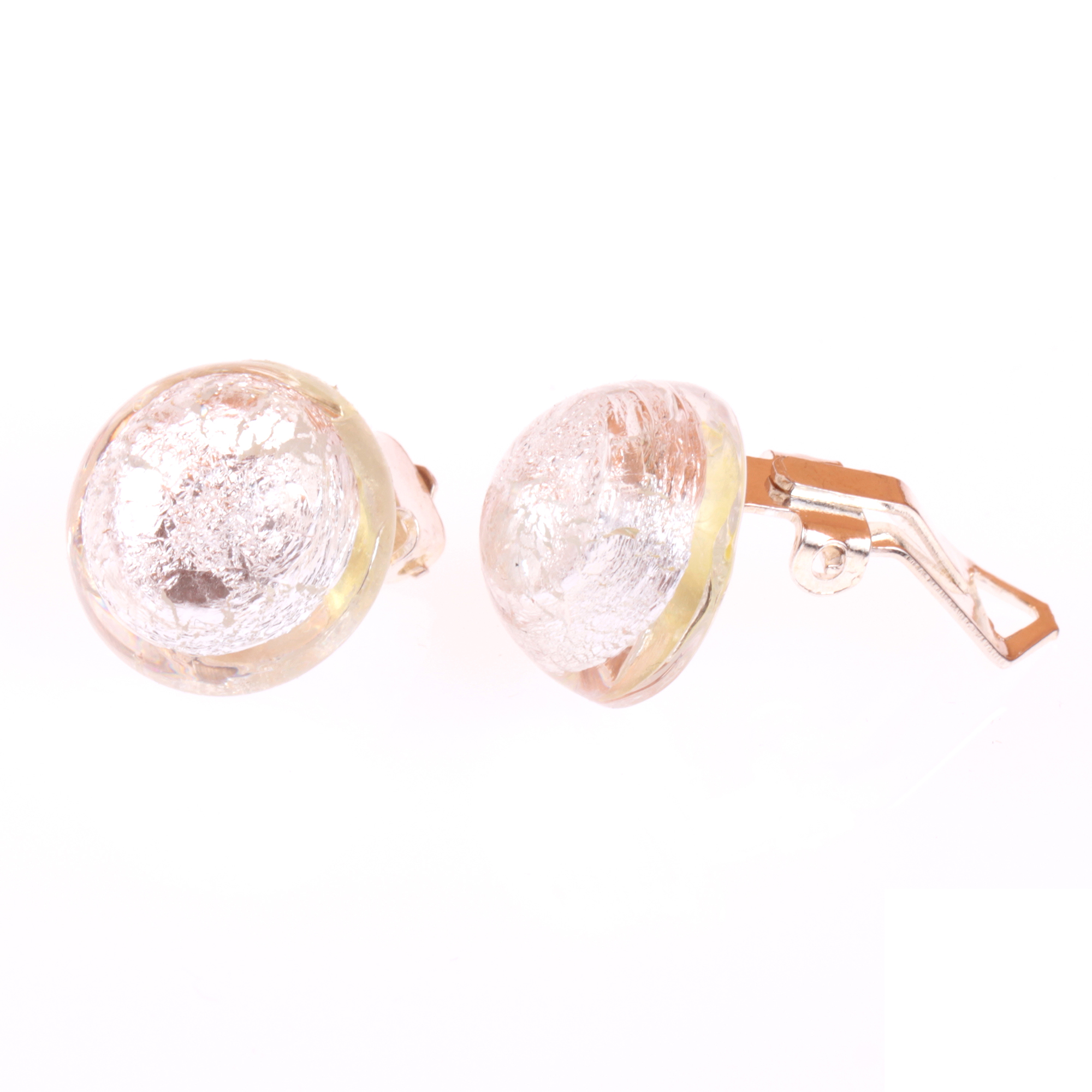 Muranoglas Ohrclip "Elea" silber