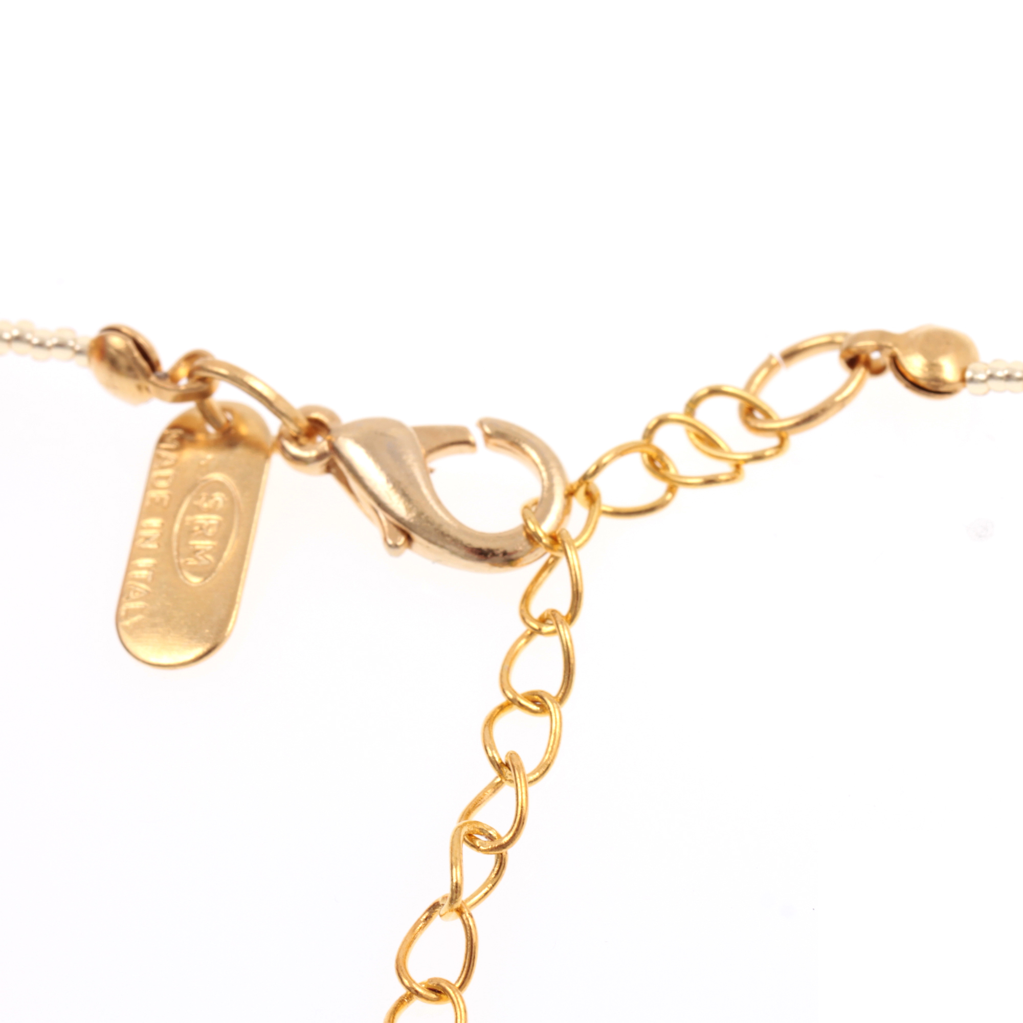 Murano Glas Collier "Quadro"-bunt-gold