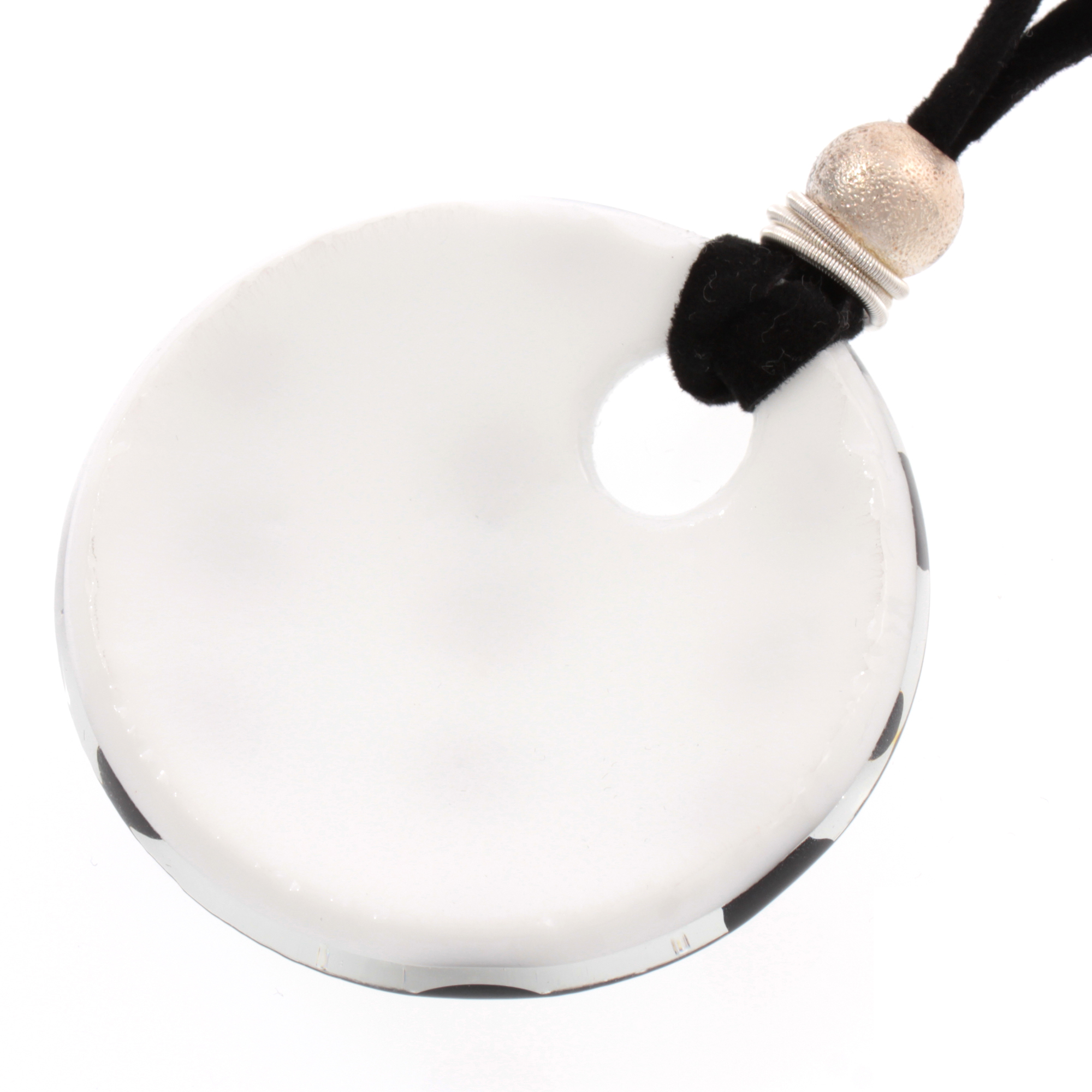 Murano Glas Kette "Black&White" Collier-dalmatiner