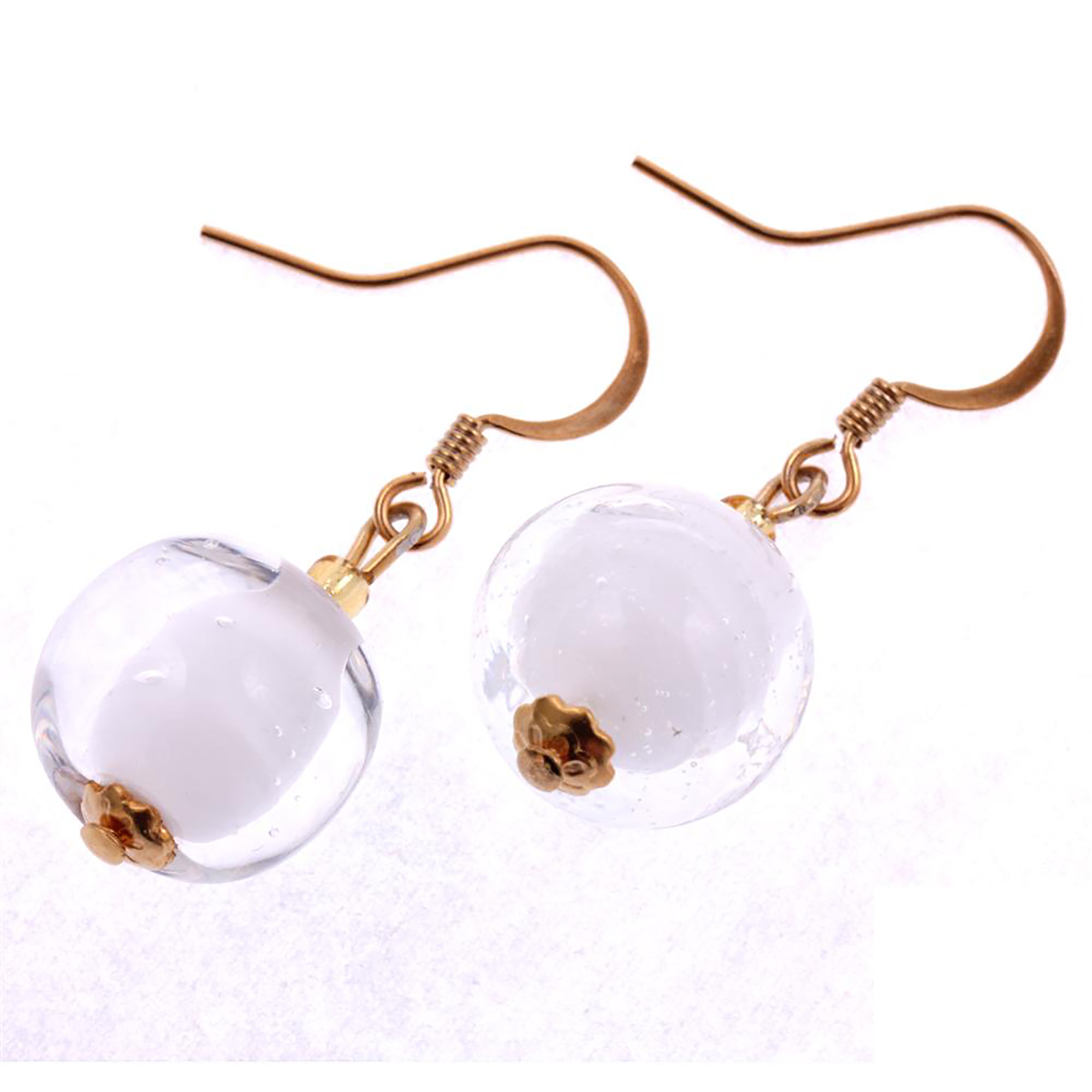 Murano Glas Ohrhänger "Verona" Ohrschmuck-weiß gold