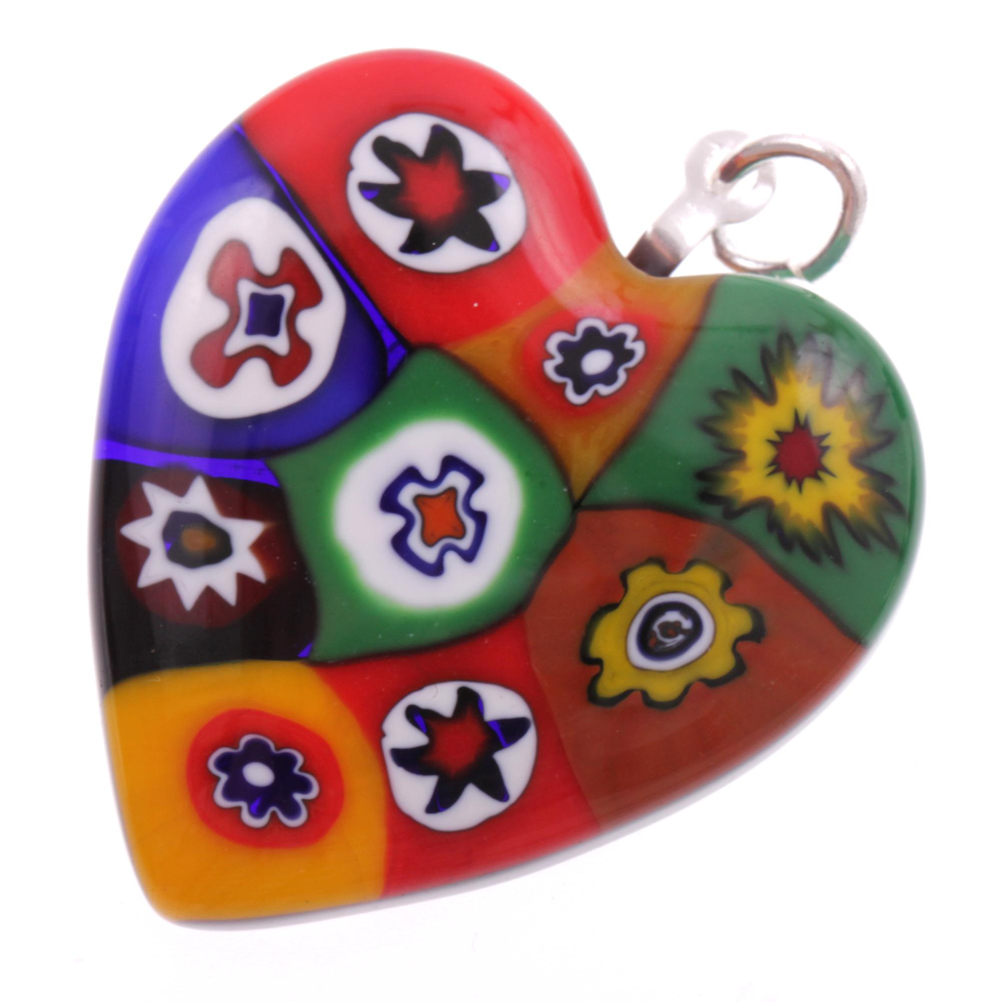 Mille Fiori Herz Anhänger "Sono" Murano Glas -mille fiori