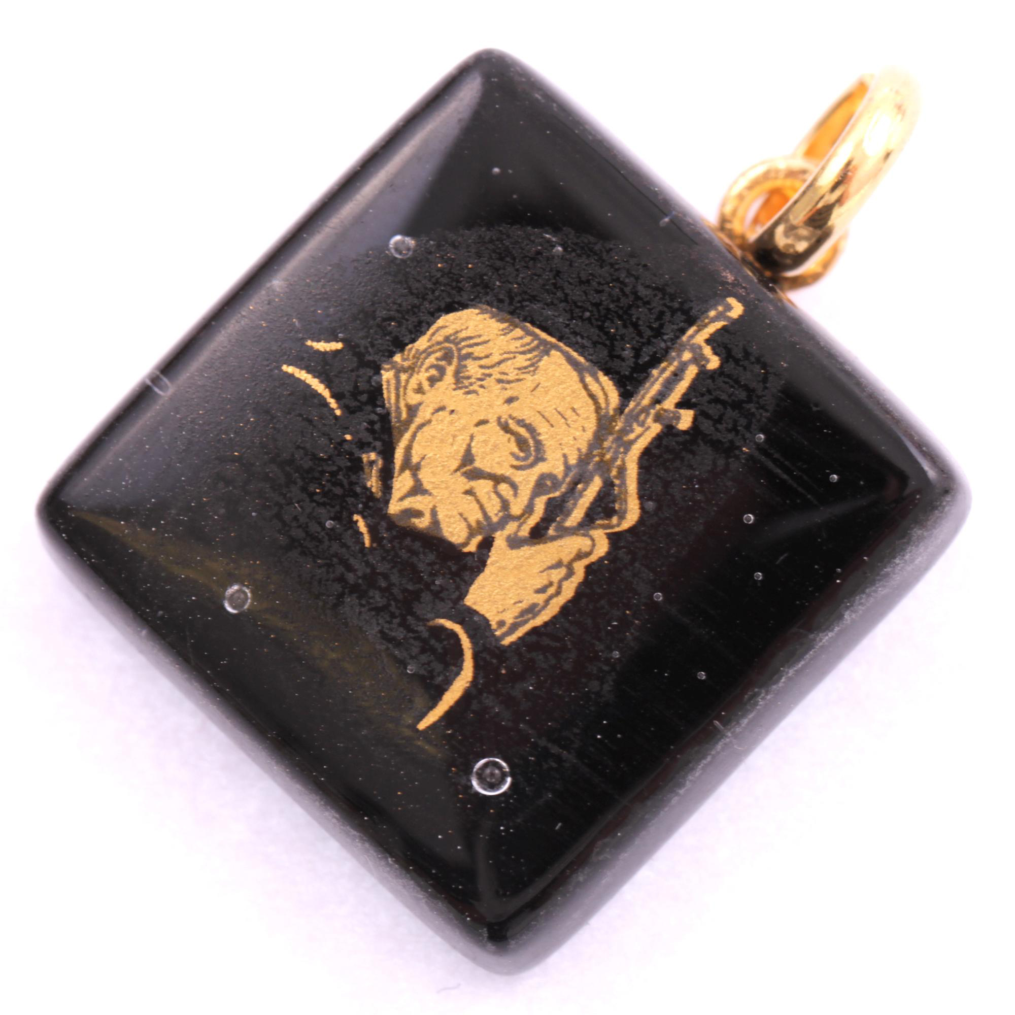 Exklusiver Papstanhänger aus Murano Glas "Papa II"-schwarz
