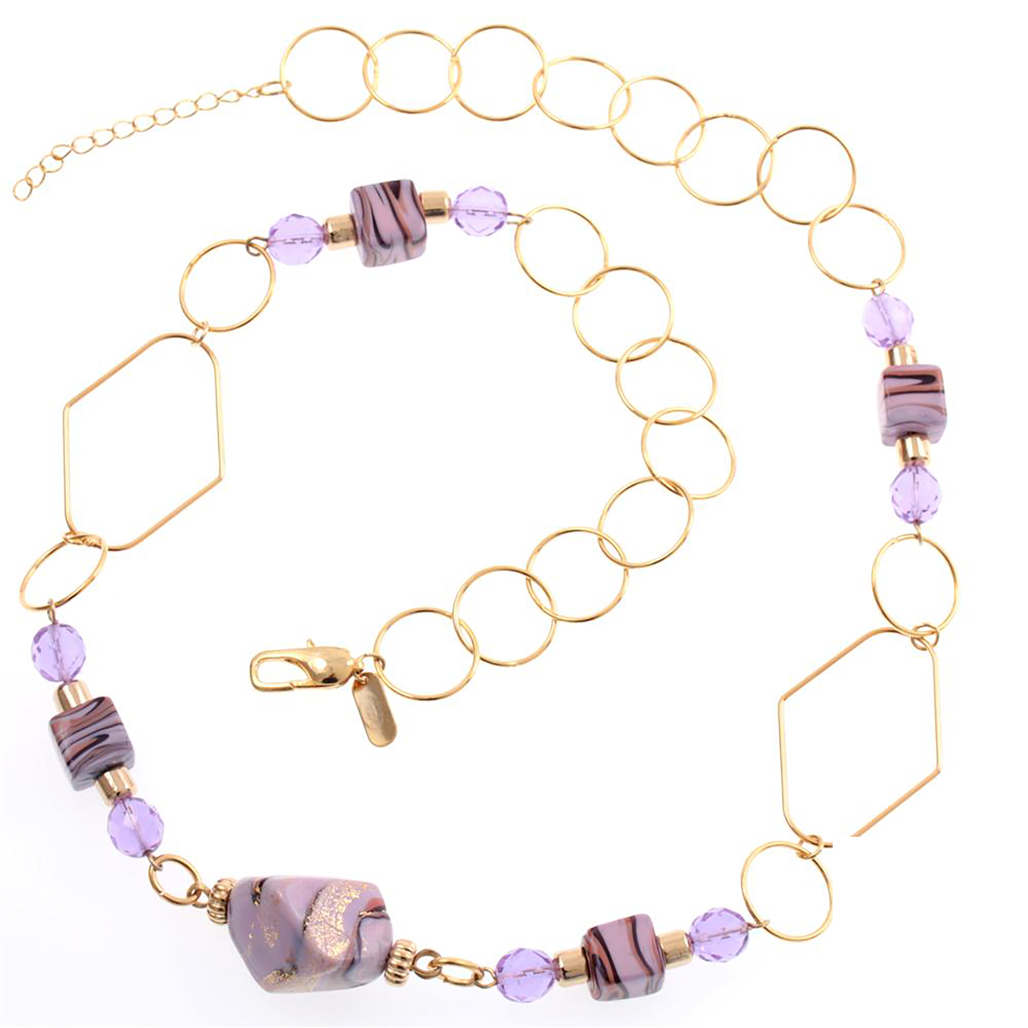 Murano Glas Collier "Ferita" Halskette-lila