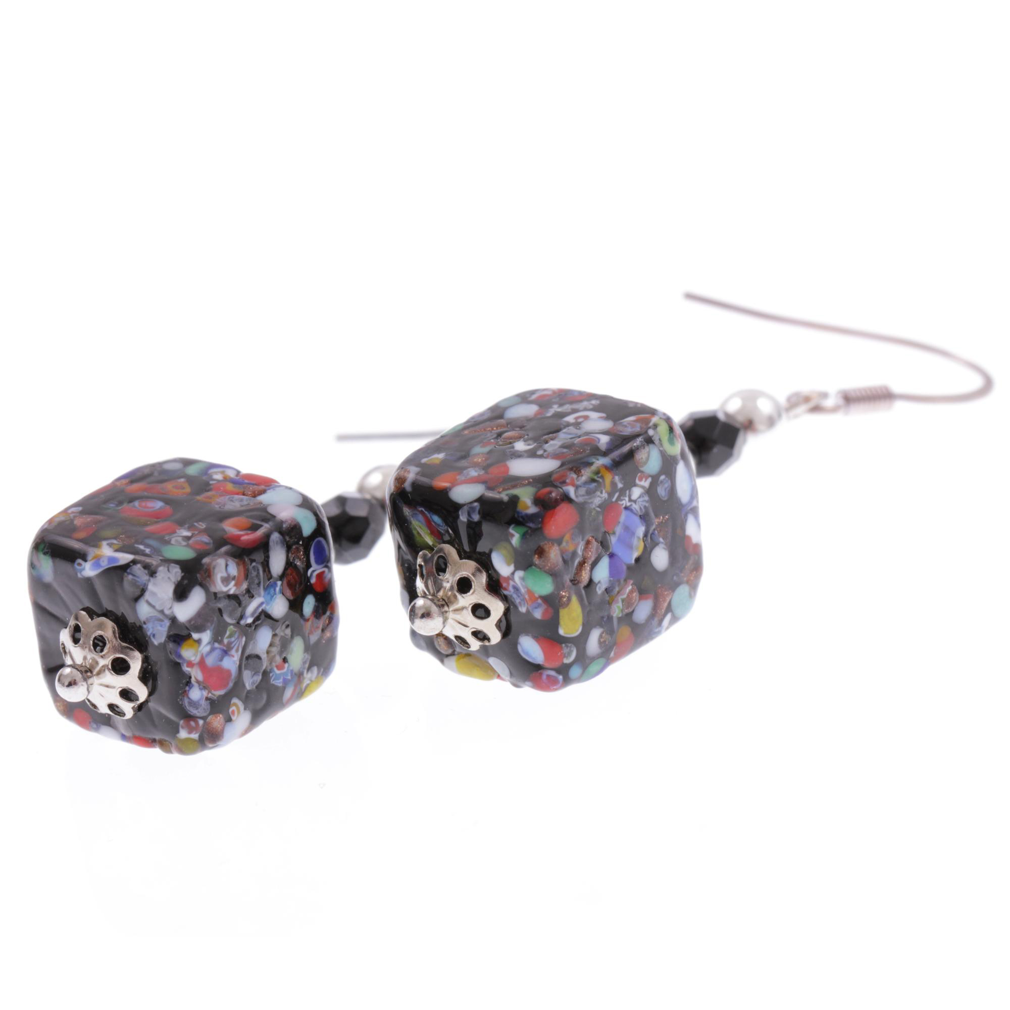 Ohrring Murano Glas "Gio" Ohrschmuck-schwarz