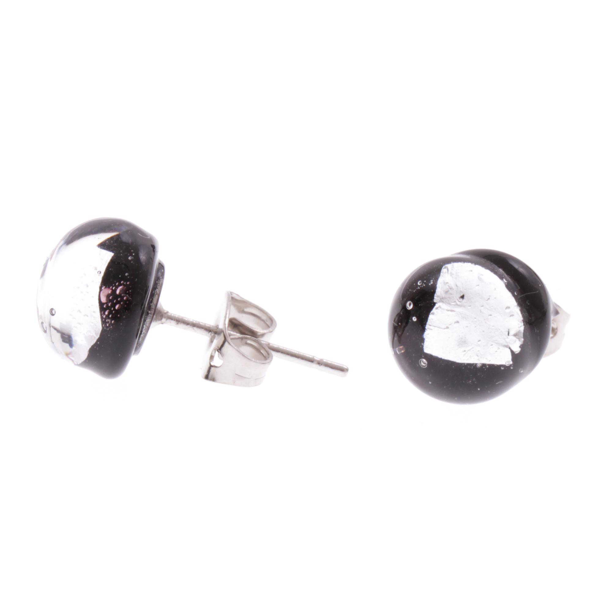 Spina Attesa Ohrstecker Silber aus echtem Muranoglas mit echtem Blattsilber
