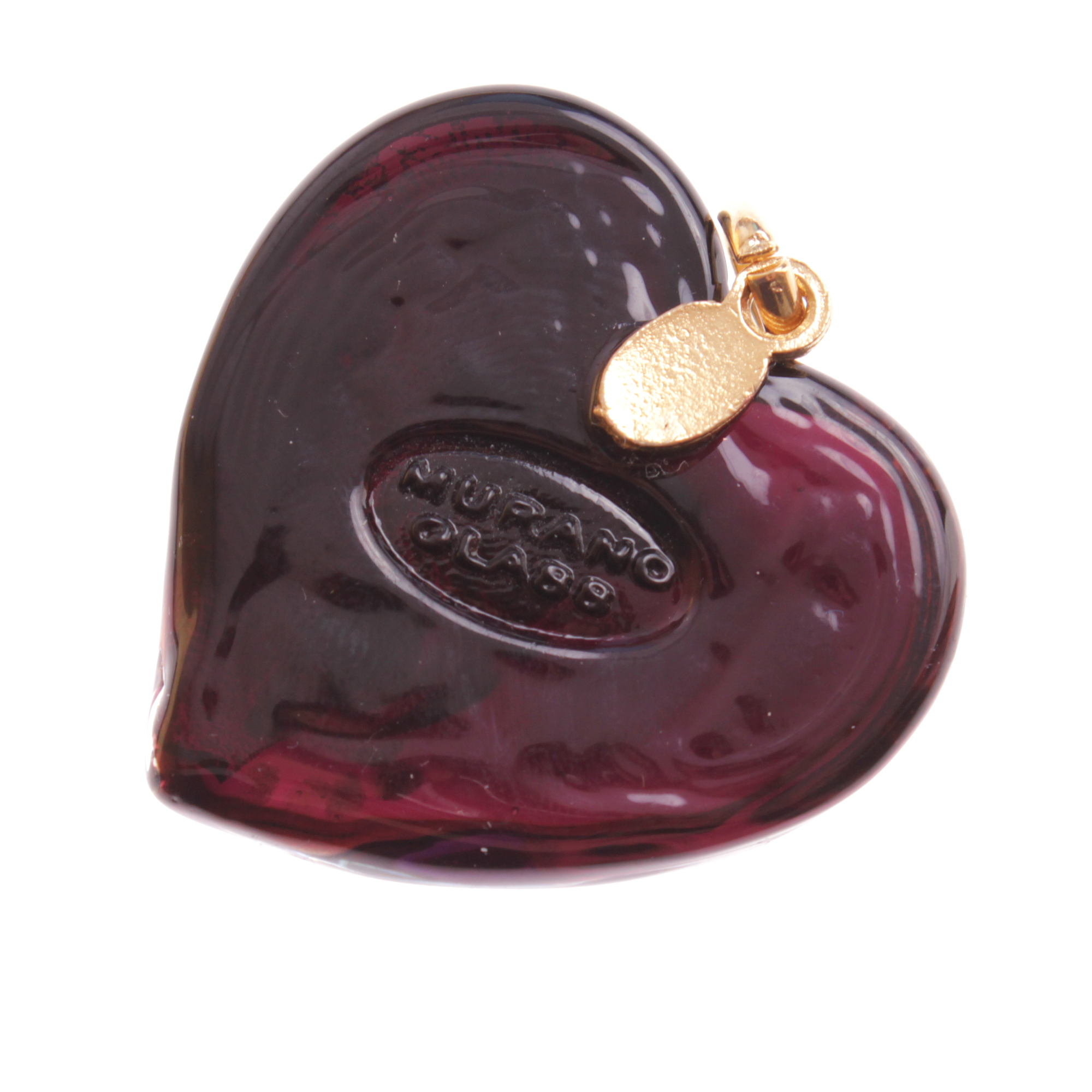 Girello medium Muranoglas Anhänger Schwarz/Gold; Muranoglas mit echtem Blattgold und Kupfer; hypoallergene, hochwertig vergoldete Öse