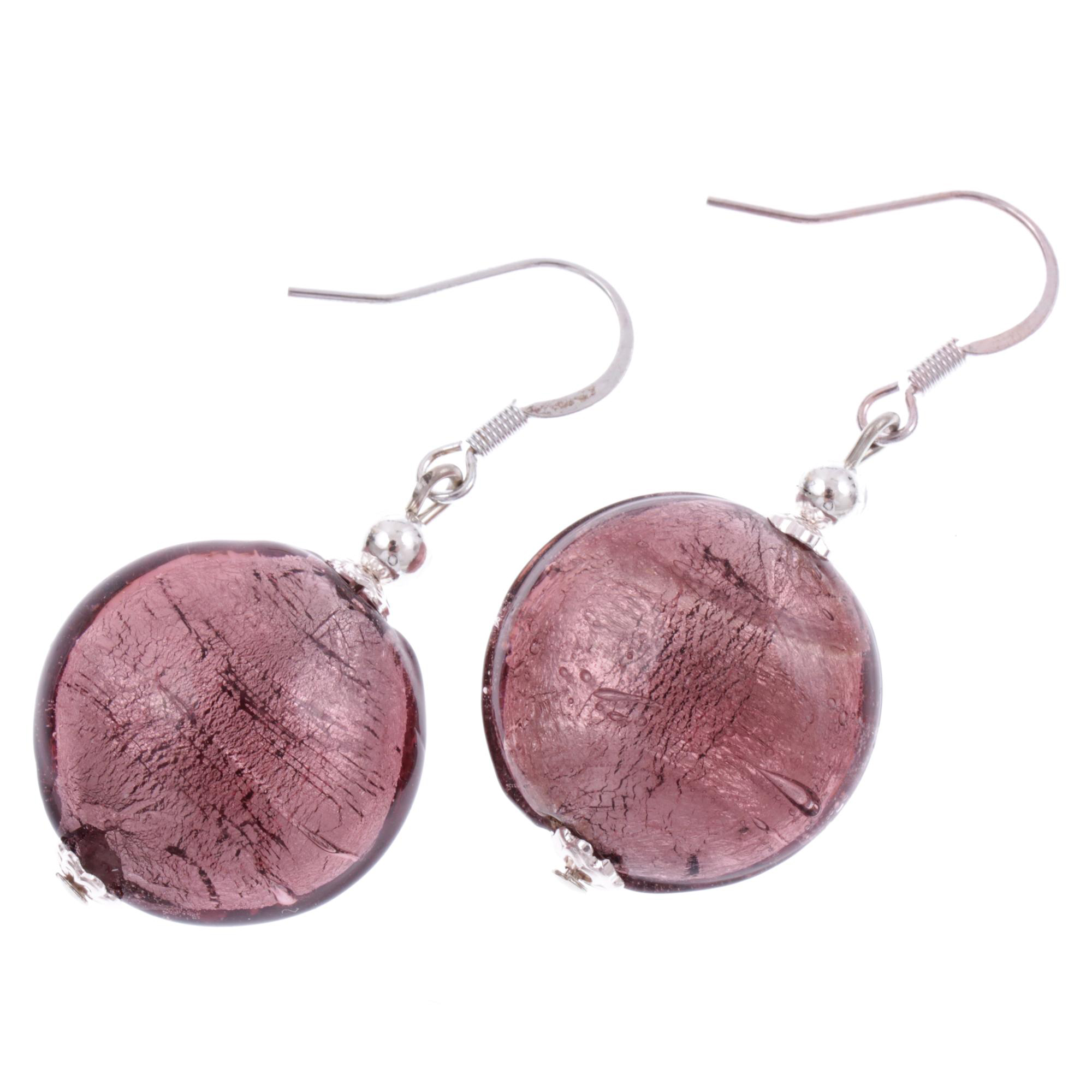 Ohrring Ohrhänger "Sordina" Murano Glas Ohrschmuck-lila