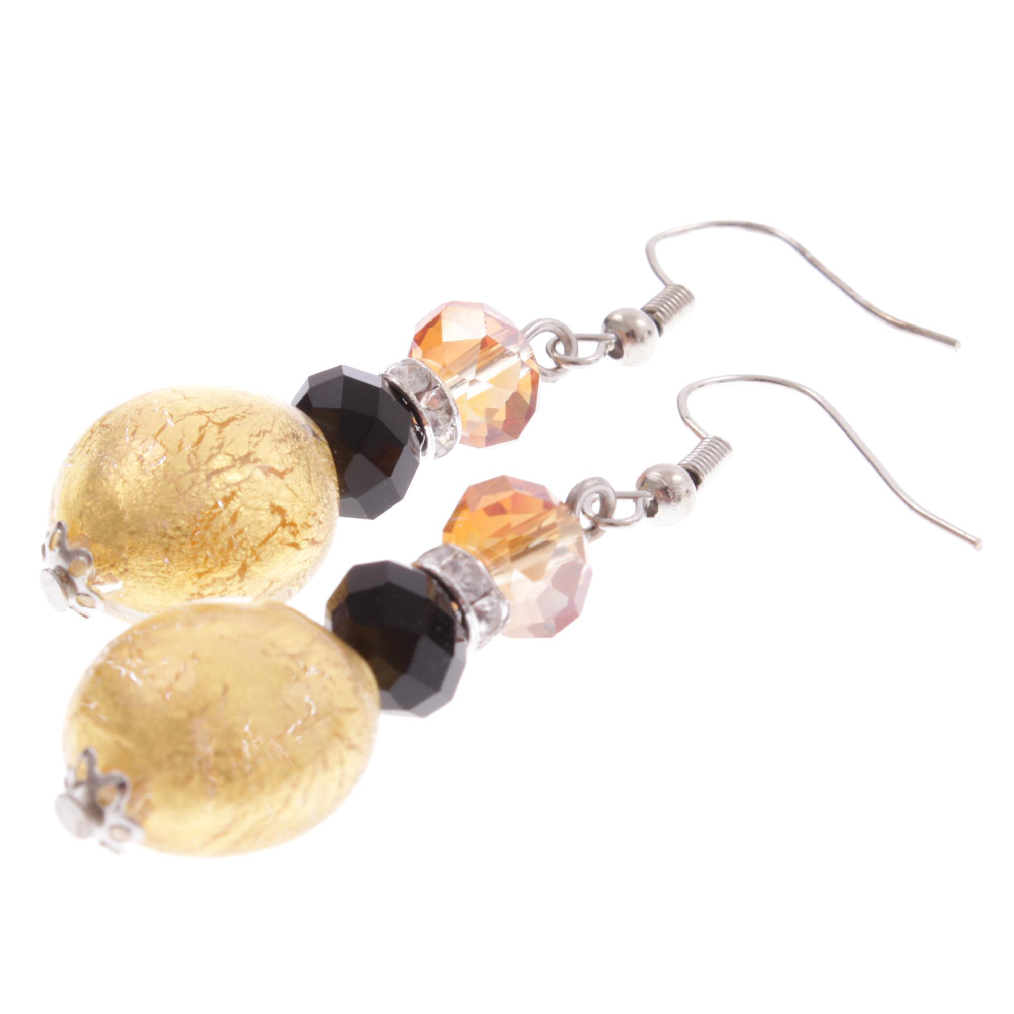 Ohrhaken Ohrhänger Murano Glas "Sonno" Ohrschmuck-gold
