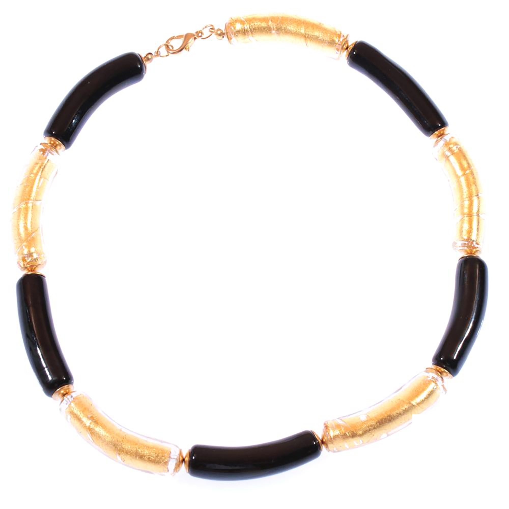 Collier Murano Glas "Lea" schwarz-gold