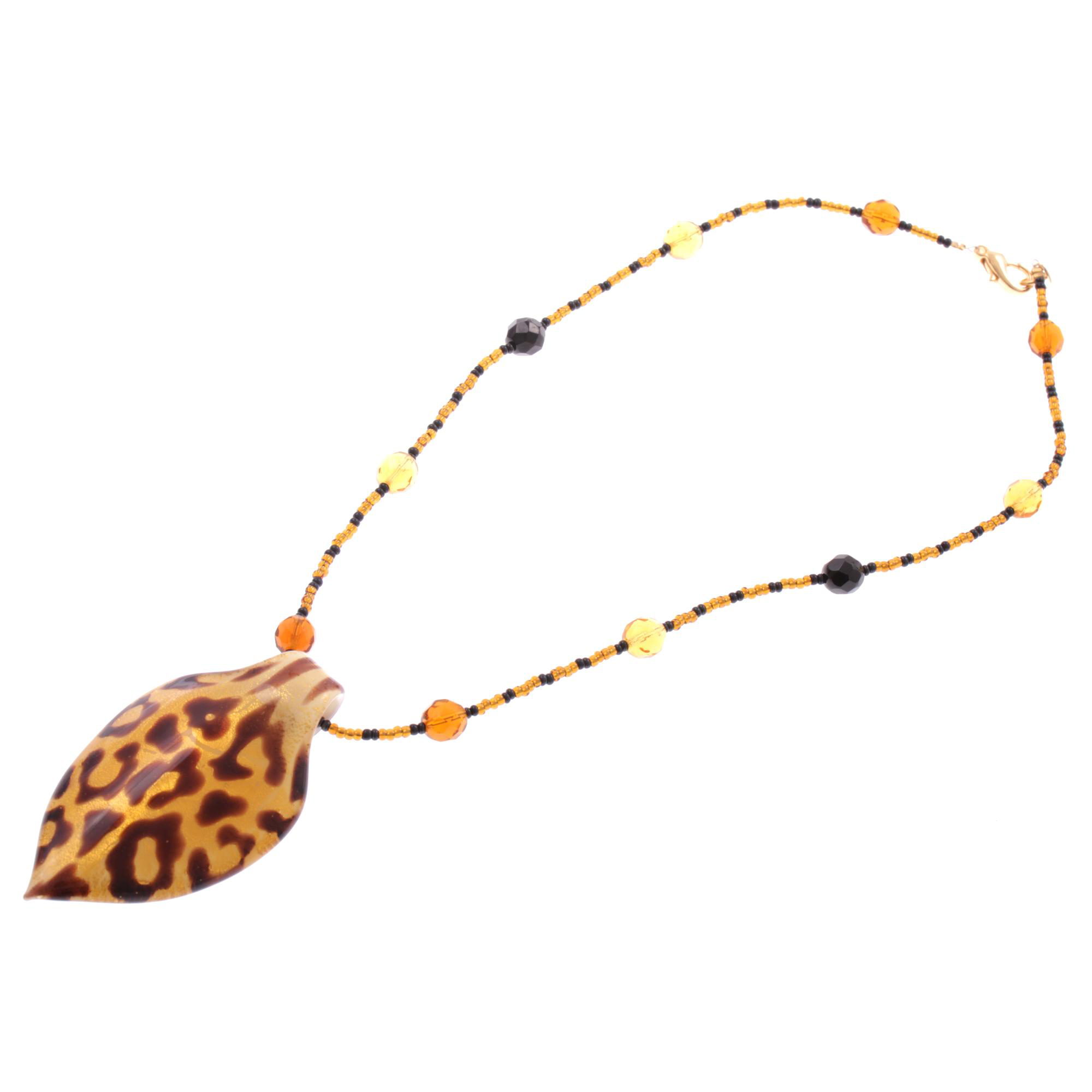 Wunderschönes Collier "Pala" Murano Glas Halsschmuck-amber