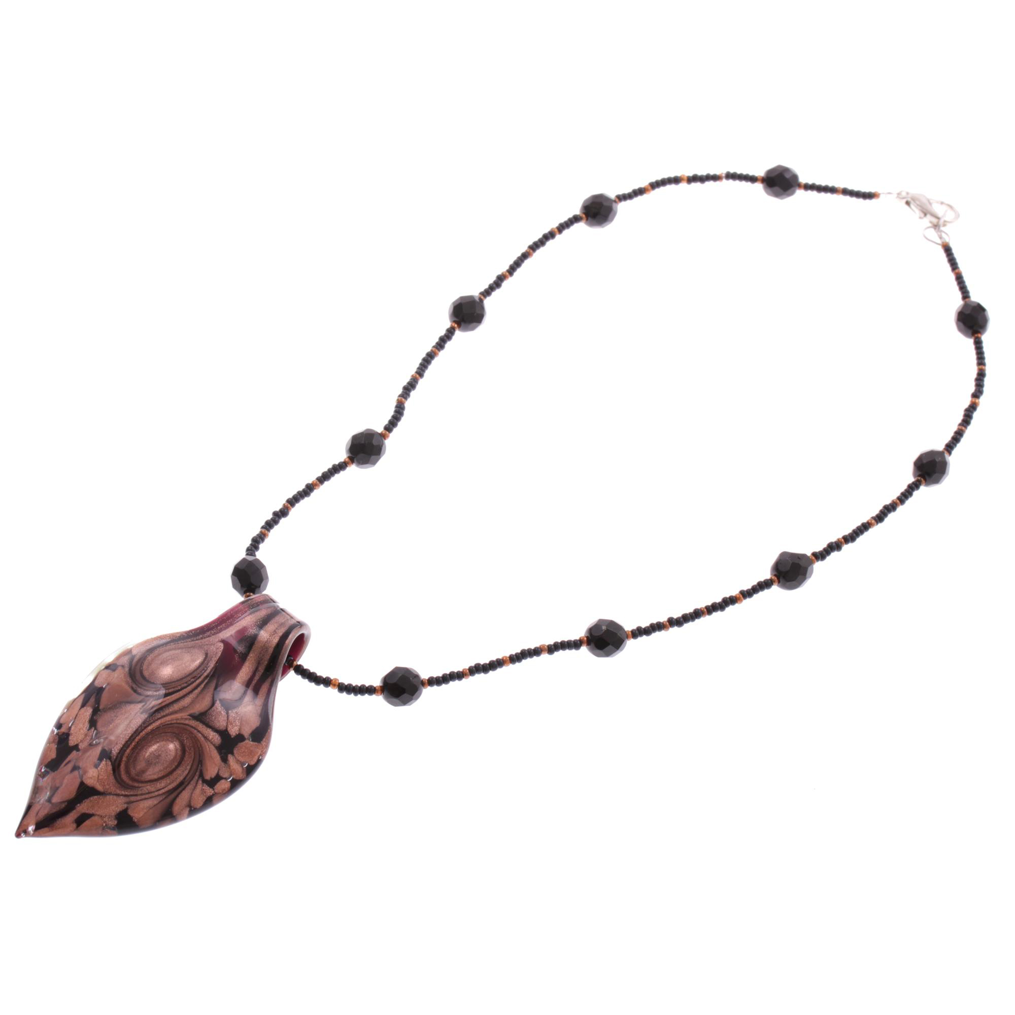 Wunderschönes Collier "Pala" Murano Glas Halsschmuck-kupfer