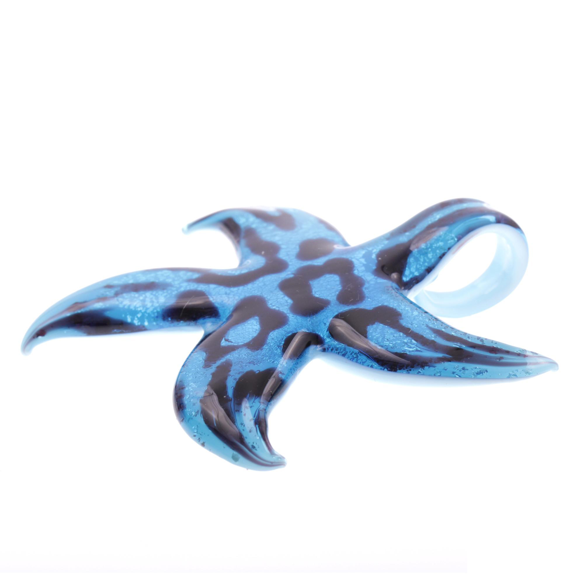 Murano Glas Seestern "Facella" Anhänger-blau schwarz