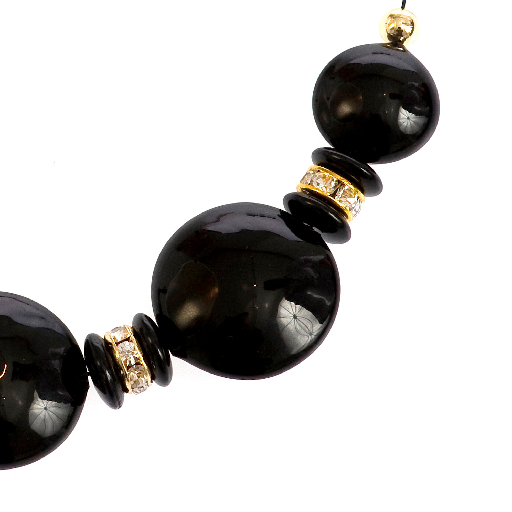 Hinreißendes Murano Glas Collier "Perth" Halskette-schwarz-gold