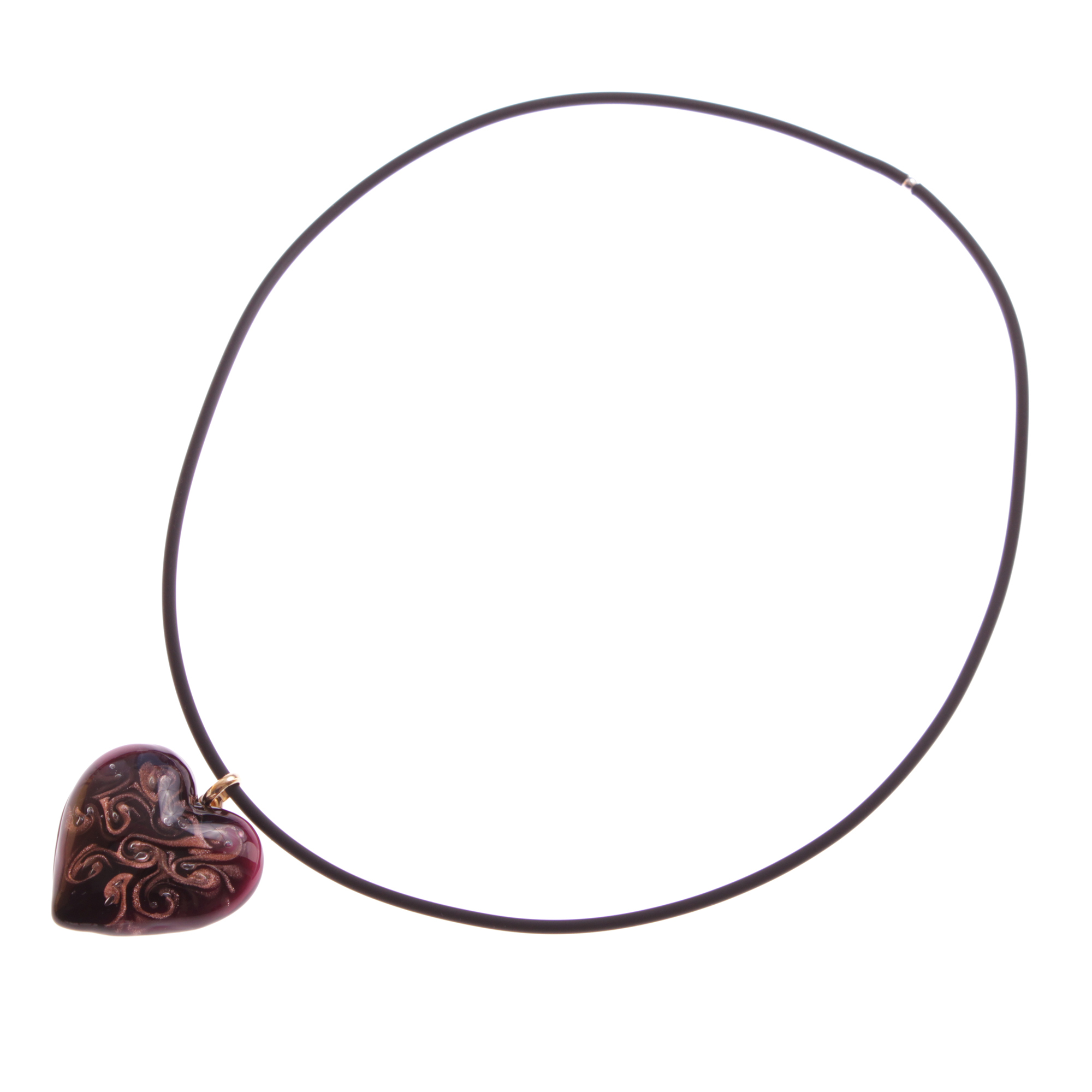 Girello medium Muranoglas Anhänger Schwarz/Kupfer; Muranoglas mit echtem Kupfer; hypoallergene, hochwertig vergoldete Öse