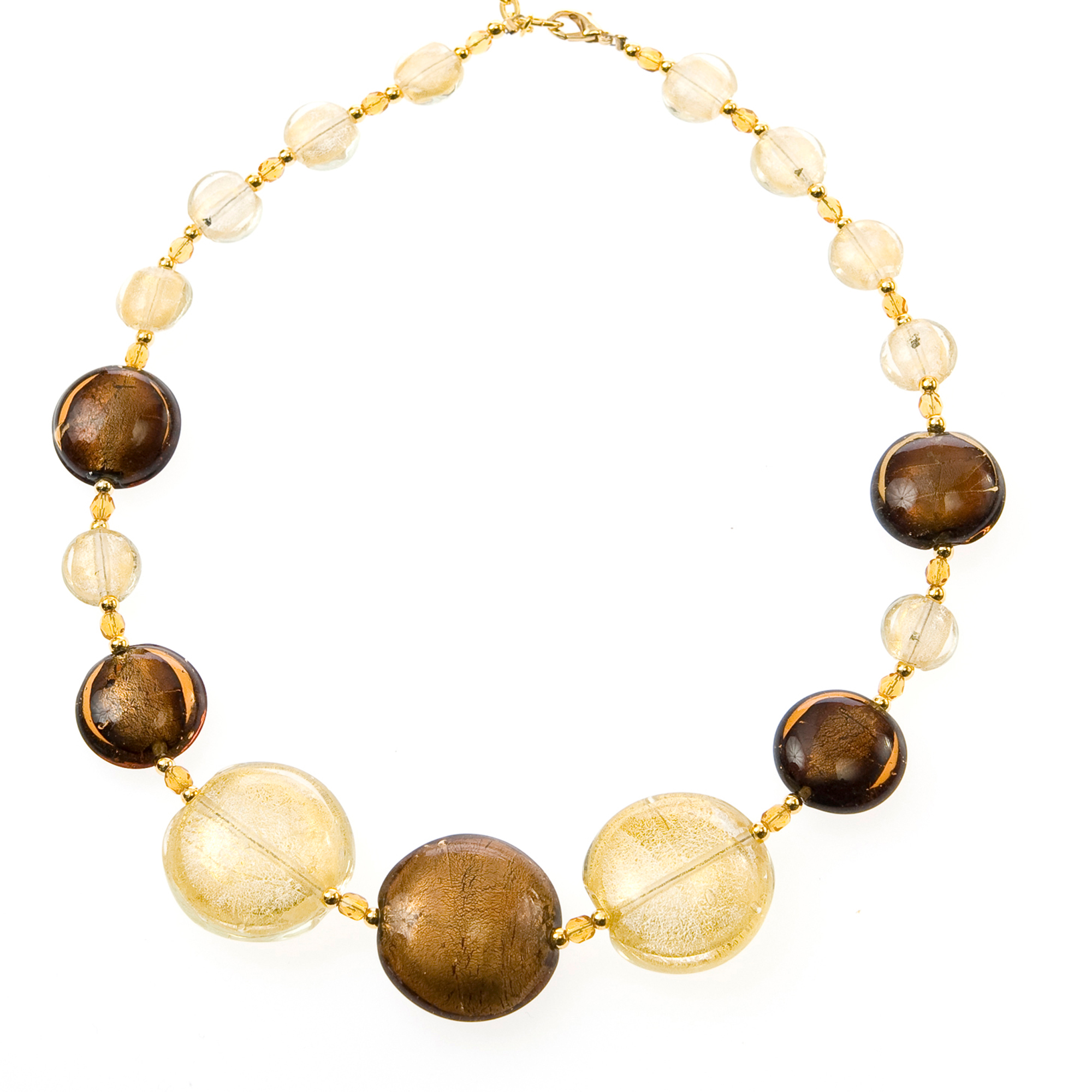 Collier "Liv" echtes Murano Glas-braun-gold Collier "Liv" echtes Murano Glas-braun-gold