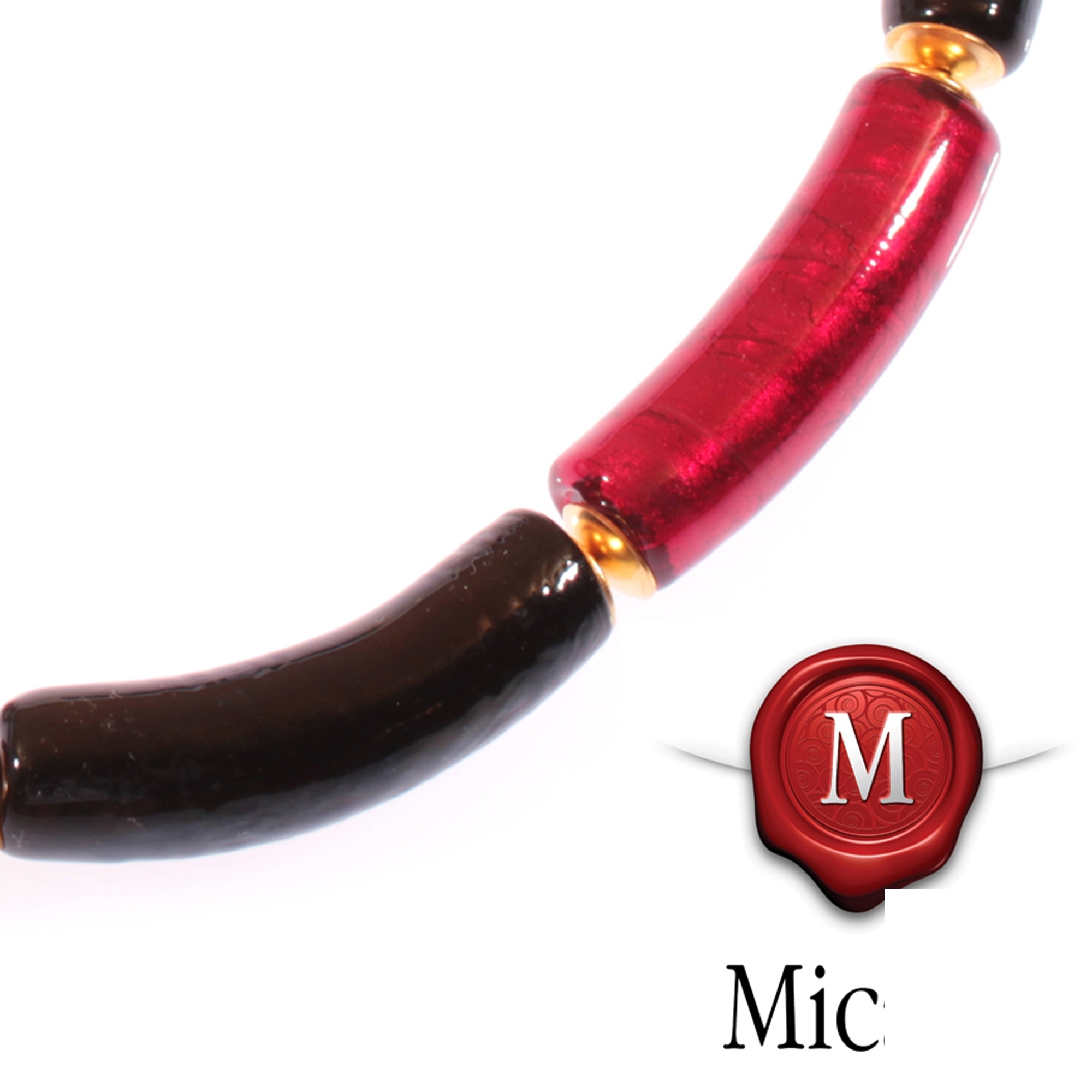 Collier Murano Glas "Lea" schwarz-rot