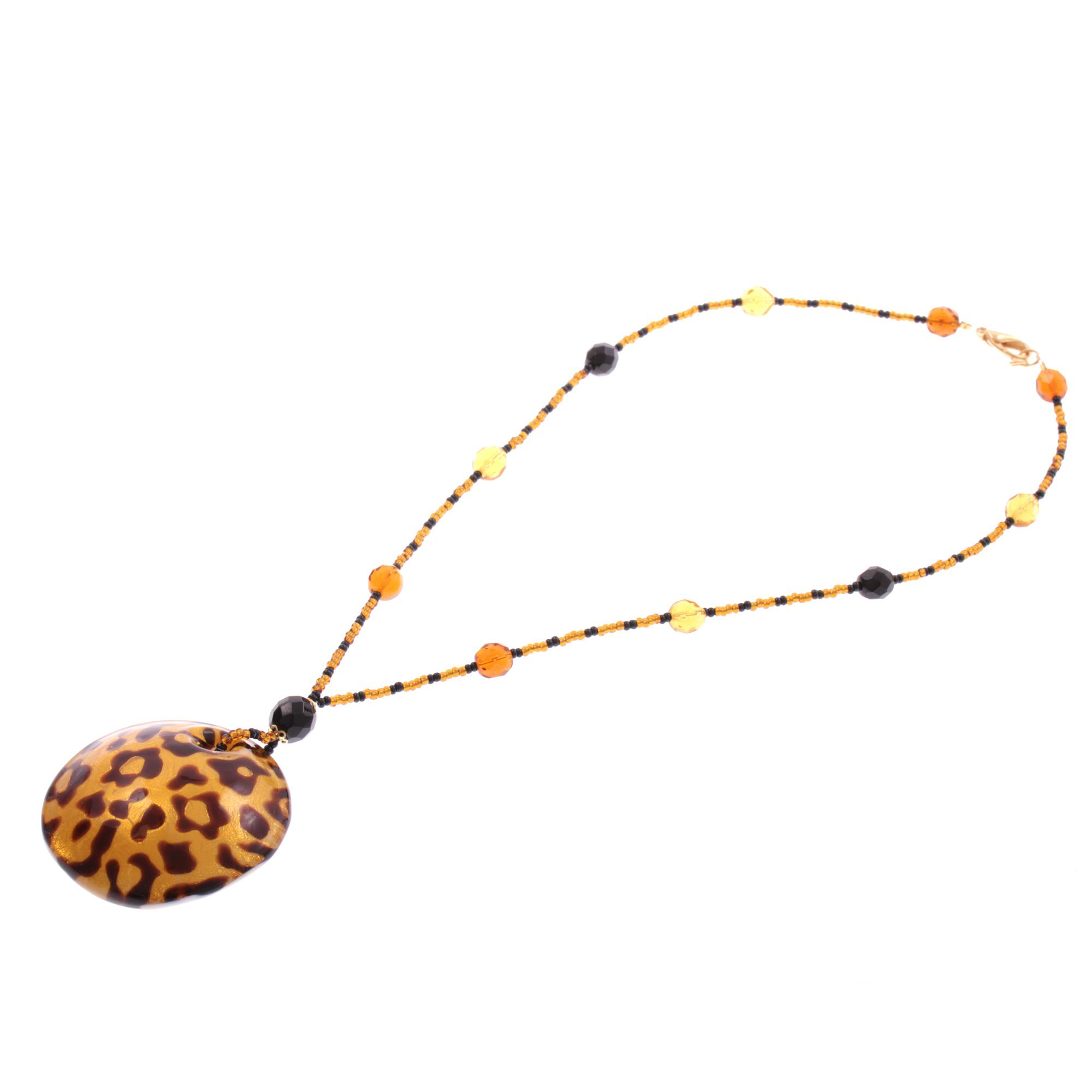 Wunderschönes Collier "Bacino" Murano Glas Halsschmuck-amber
