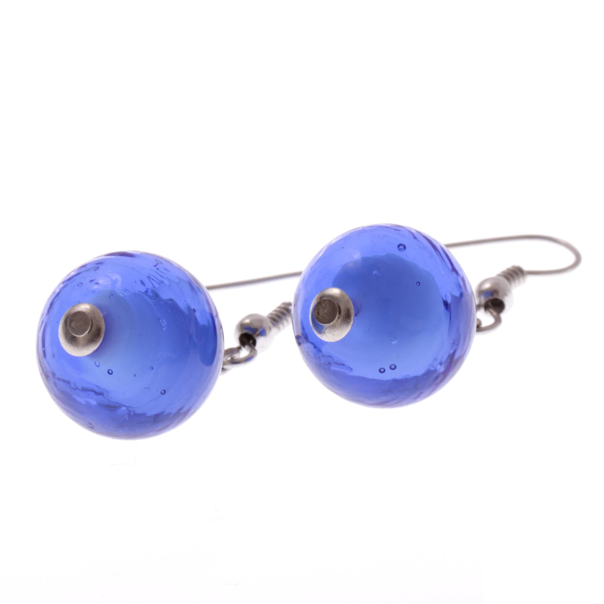 Verona Muranoglas Ohrhänger Blau/Silber; Muranoglas ohne Metalleinlagen; hypoallergene, hochwertig versilberte äußere Metallteile