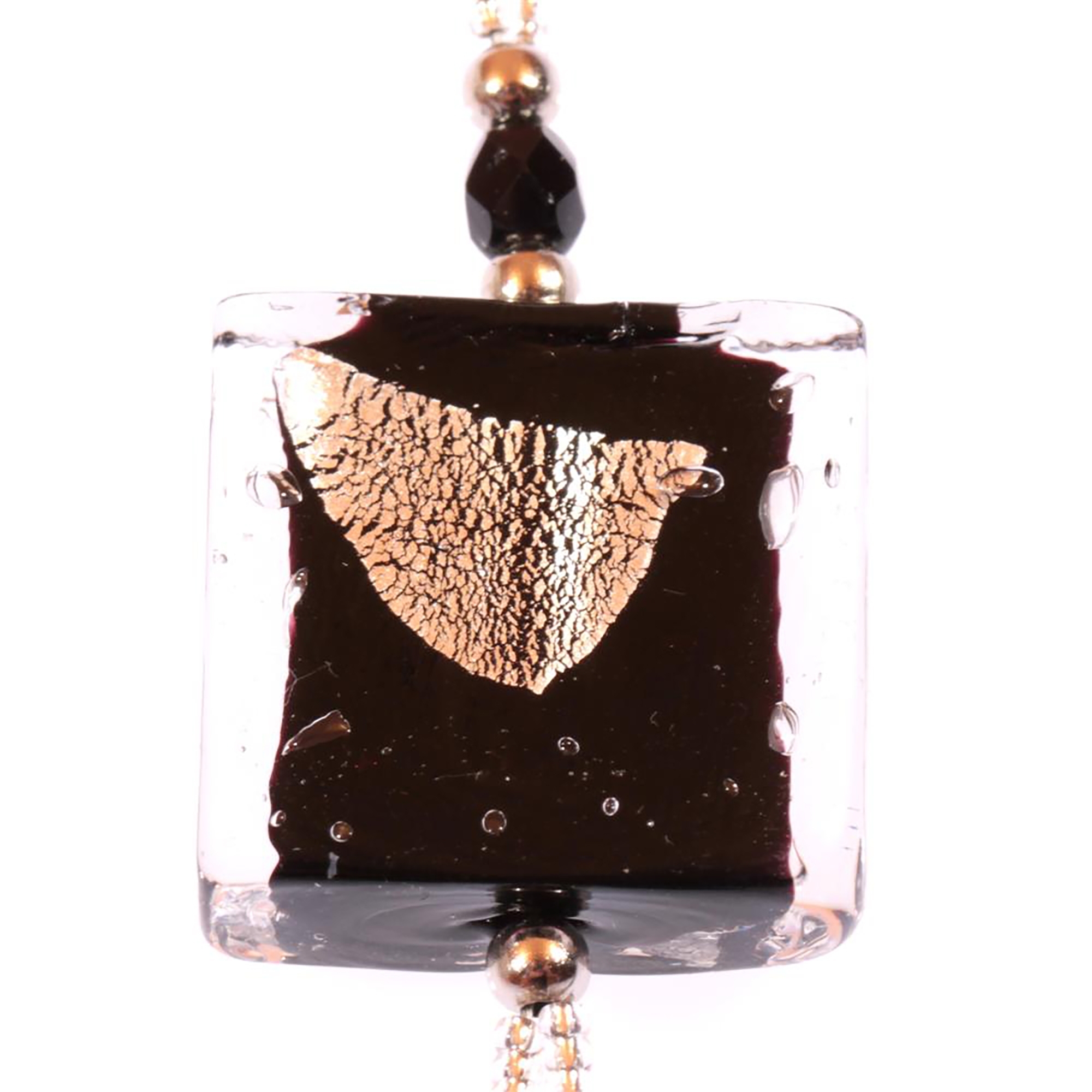 Murano Glas Collier "Ellen" schwarz-silber