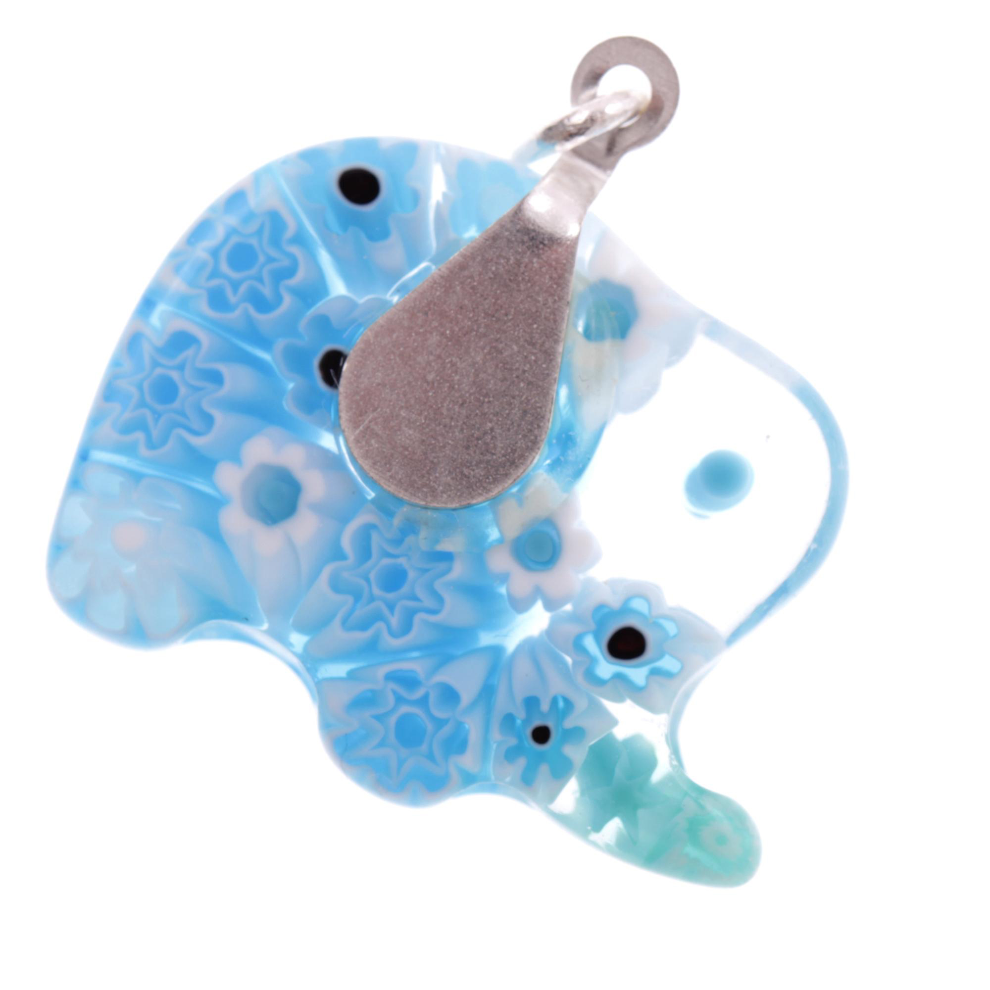 Mille Fiori Anhänger "Caballo" Murano Glas-türkis