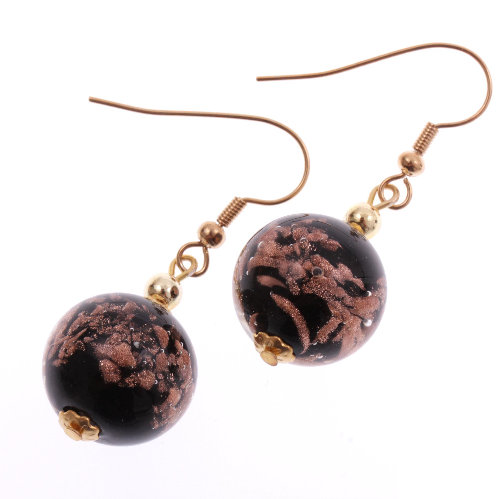 Ohrhänger Murano Glas "Rameico" Ohrhaken-gold-kupfer
