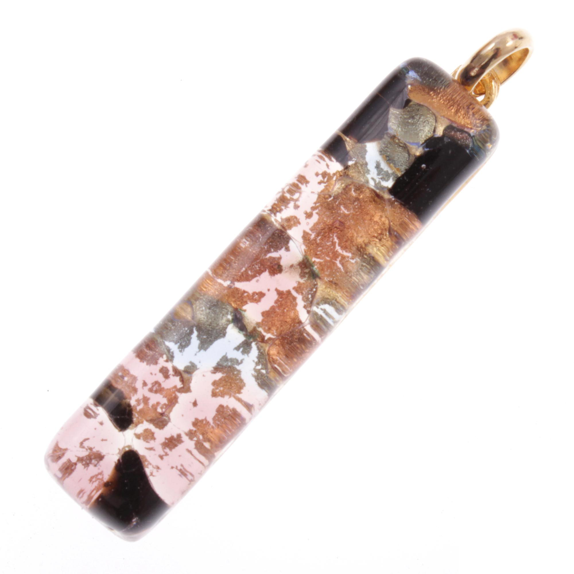 Murano Glas Anhänger Baguette "Bastone"-schwarz bunt