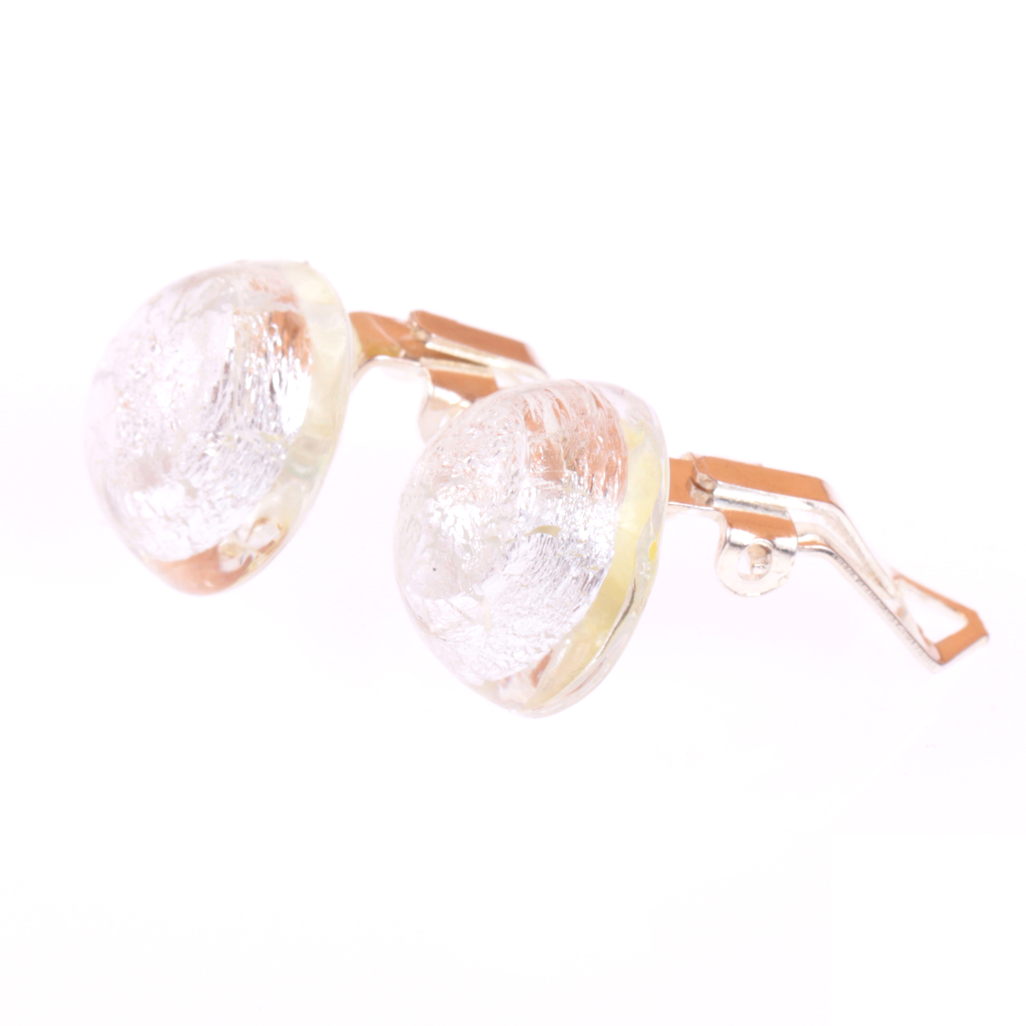 Muranoglas Ohrclip "Elea" silber