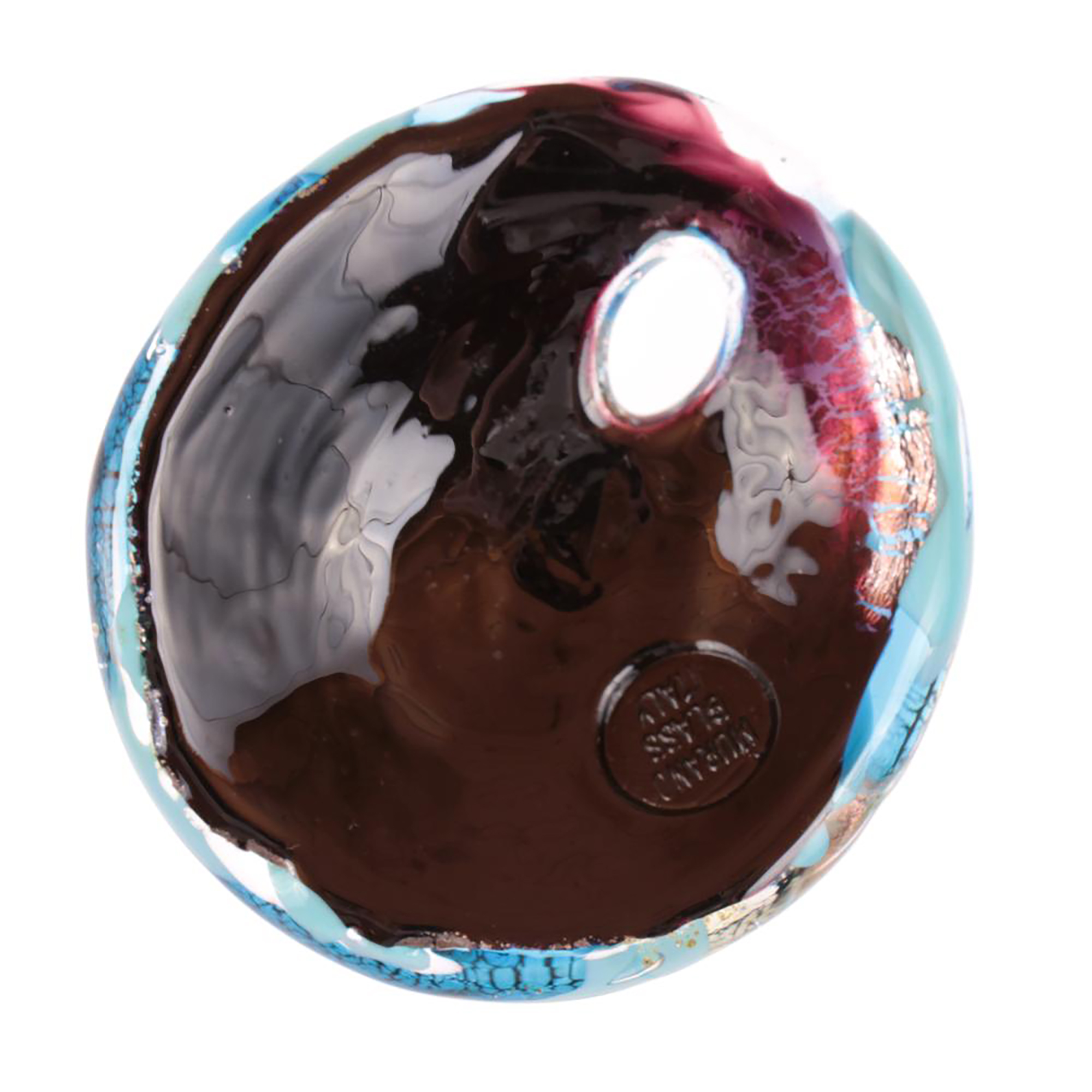 Muranoglas Anhänger "New Mexico" blau-silber
