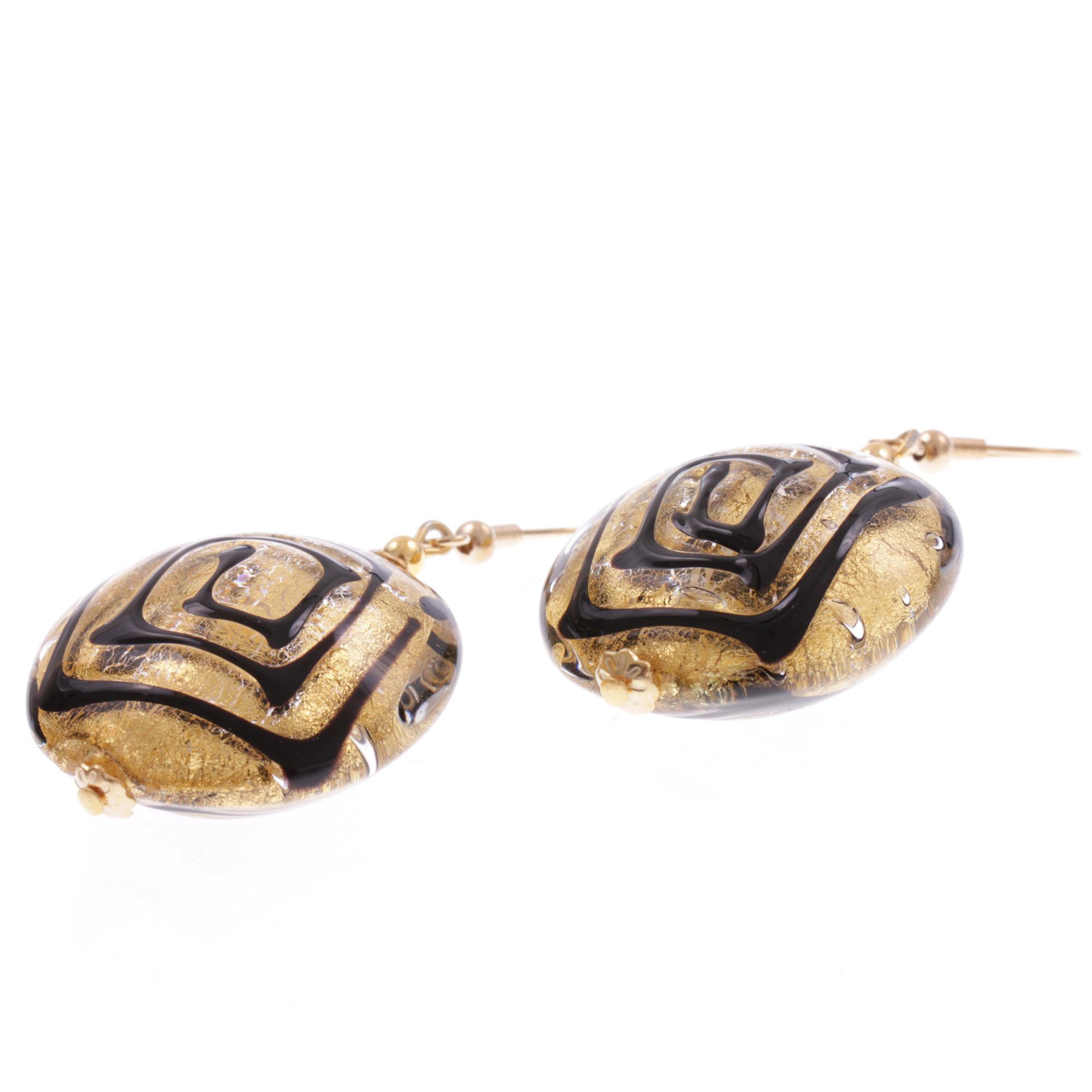 Murano Glas Ohrhänger "Whyalla" Ohrhaken Ohrschmuck-gold