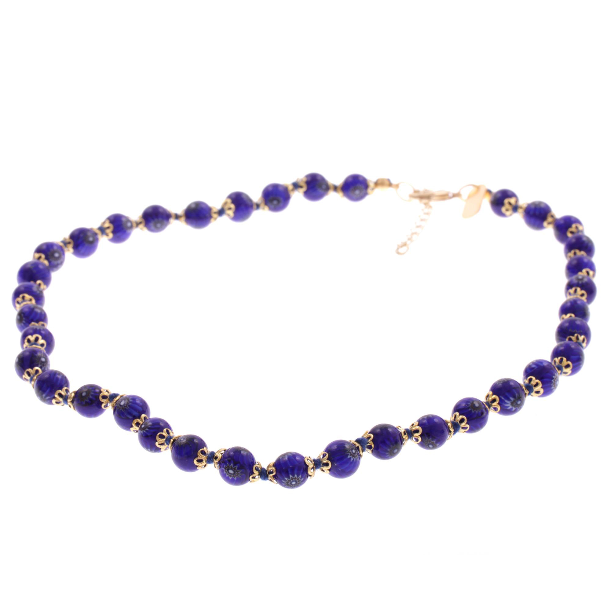 Collier Murano Glas Mille Fiori" dunkelblau