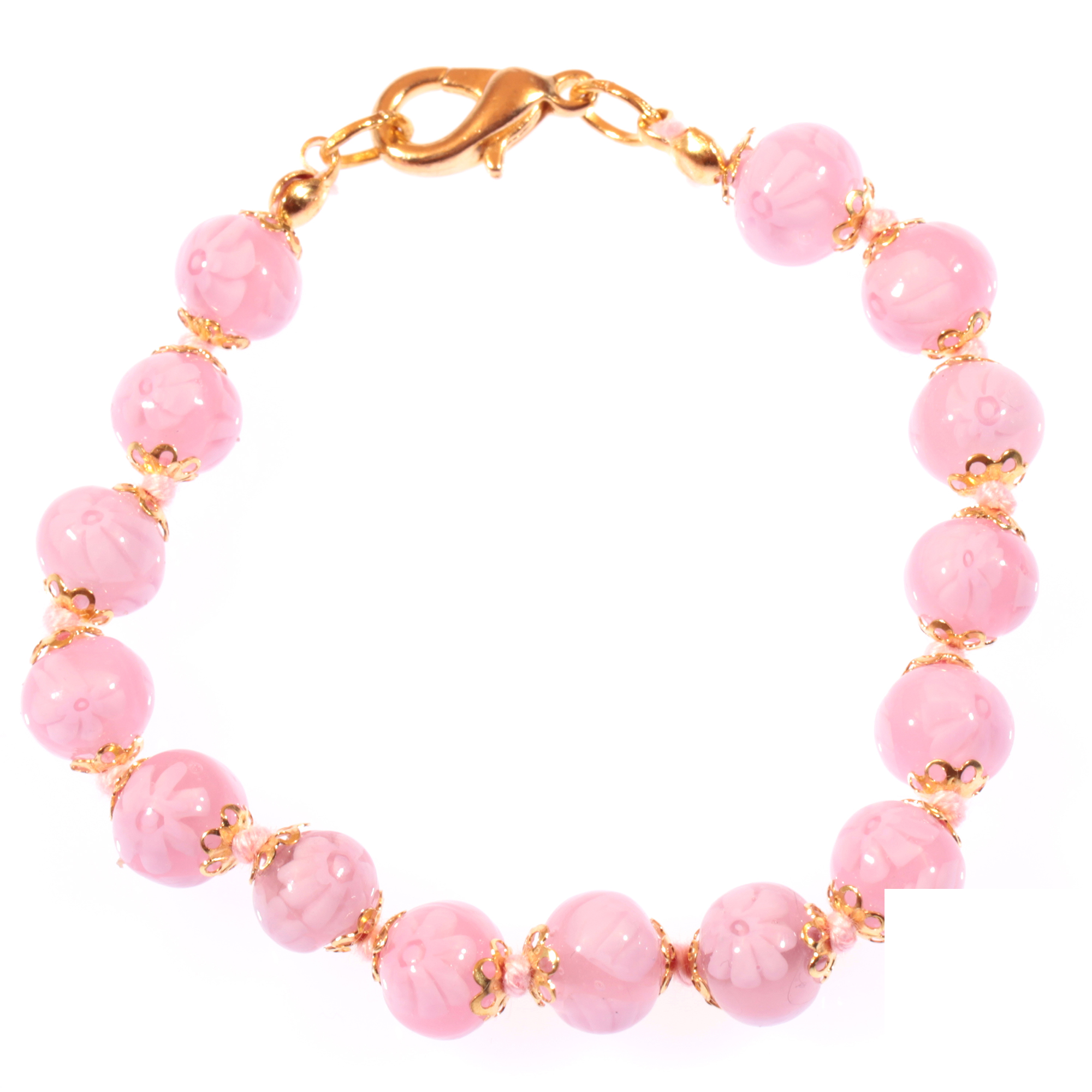 Murano Glas Armband "Mille Fiori" rosa
