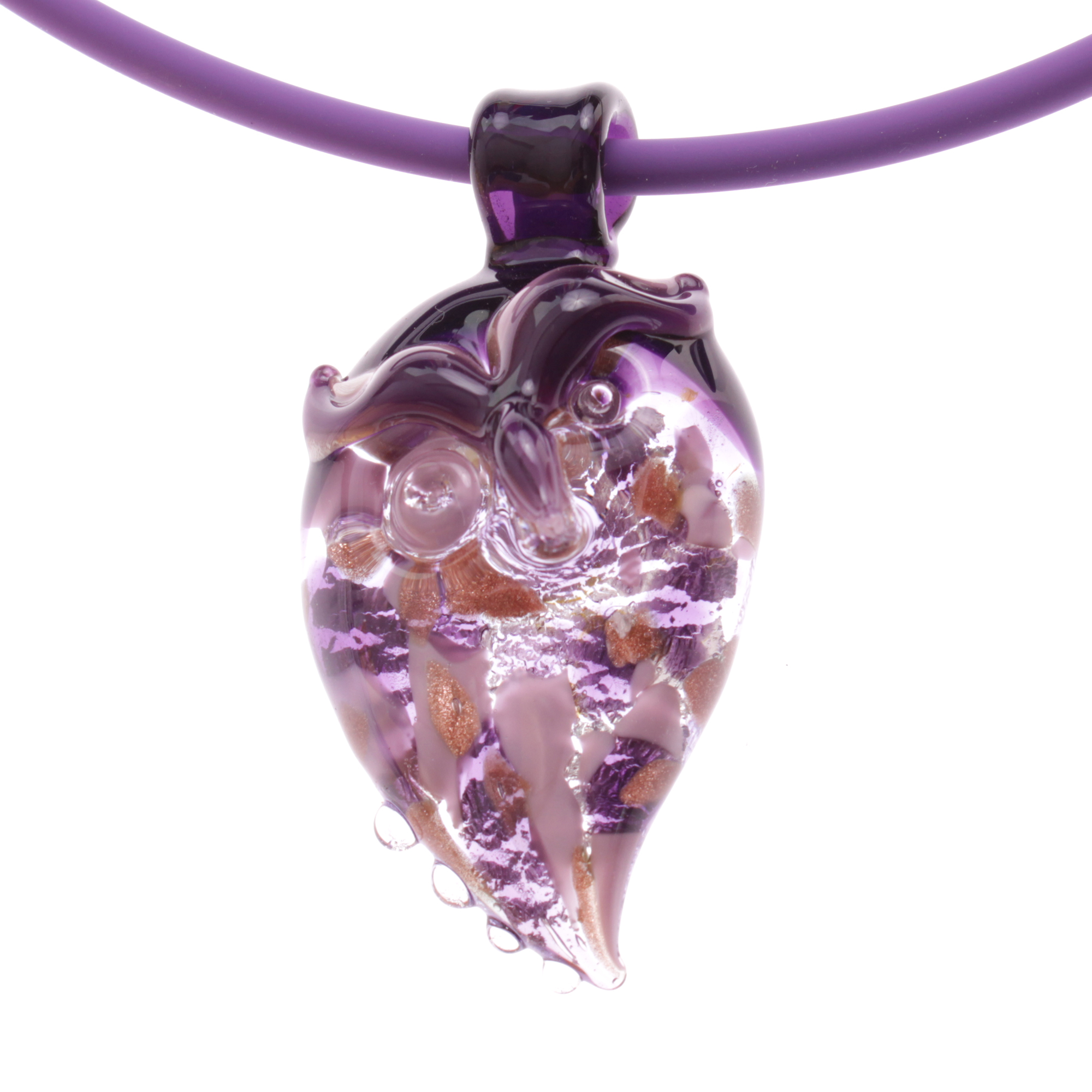 Eine wundervolle Eule aus Muranoglas Model "Grande Gufo"-amethist-silber